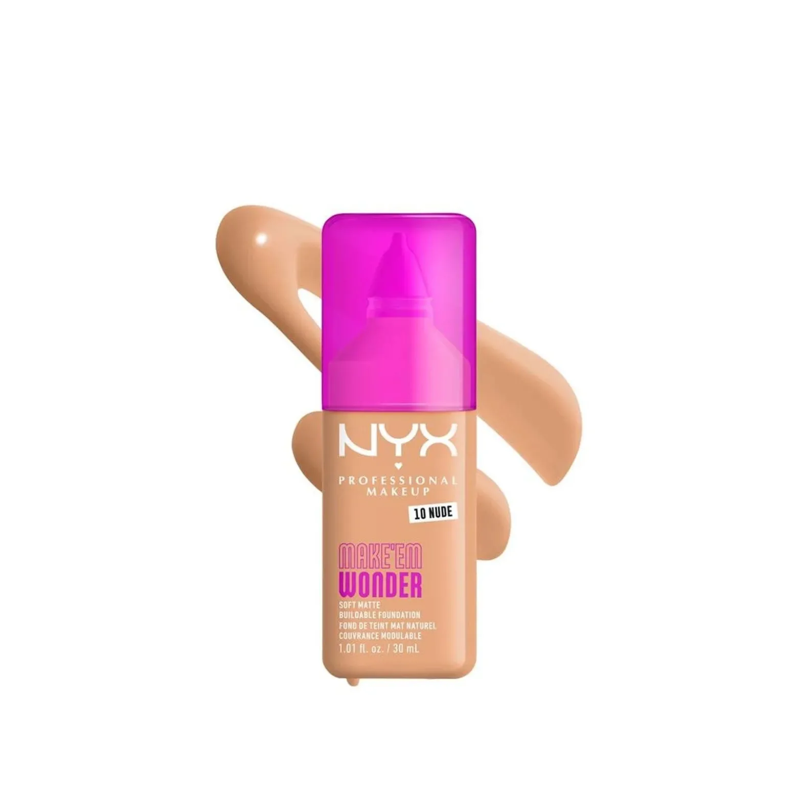 NYX Pro Makeup Make'em Wonder Soft Matte Buildable Foundation 10 Nude 30ml (1.01floz)
