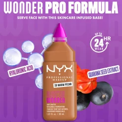 NYX Pro Makeup Make'em Wonder Soft Matte Buildable Foundation 29 Warm Pecan 30ml (1.01floz)