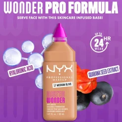 NYX Pro Makeup Make'em Wonder Soft Matte Buildable Foundation 17 Medium Olive 30ml (1.01floz)