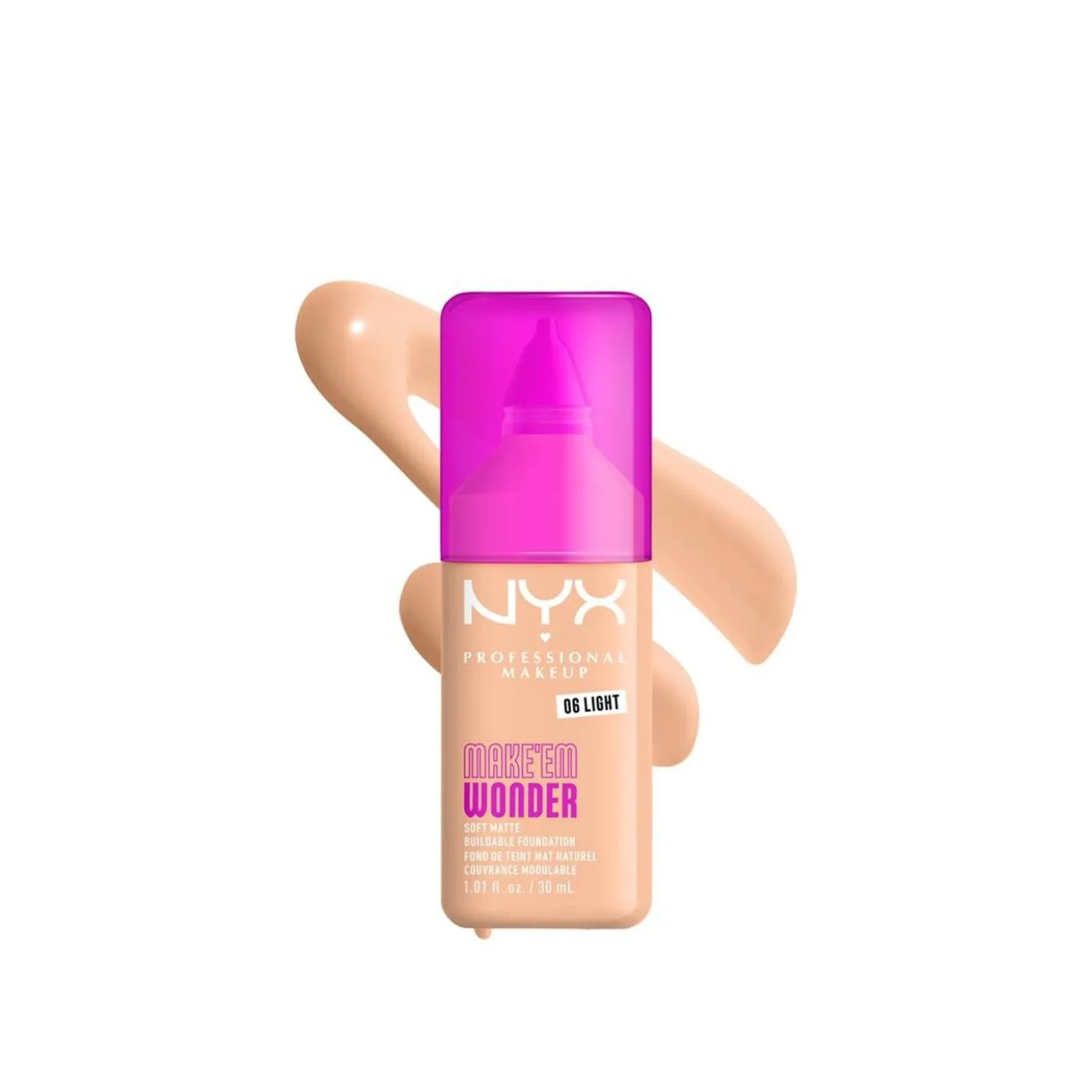 NYX Pro Makeup Make'em Wonder Soft Matte Buildable Foundation 06 Light 30ml (1.01floz)