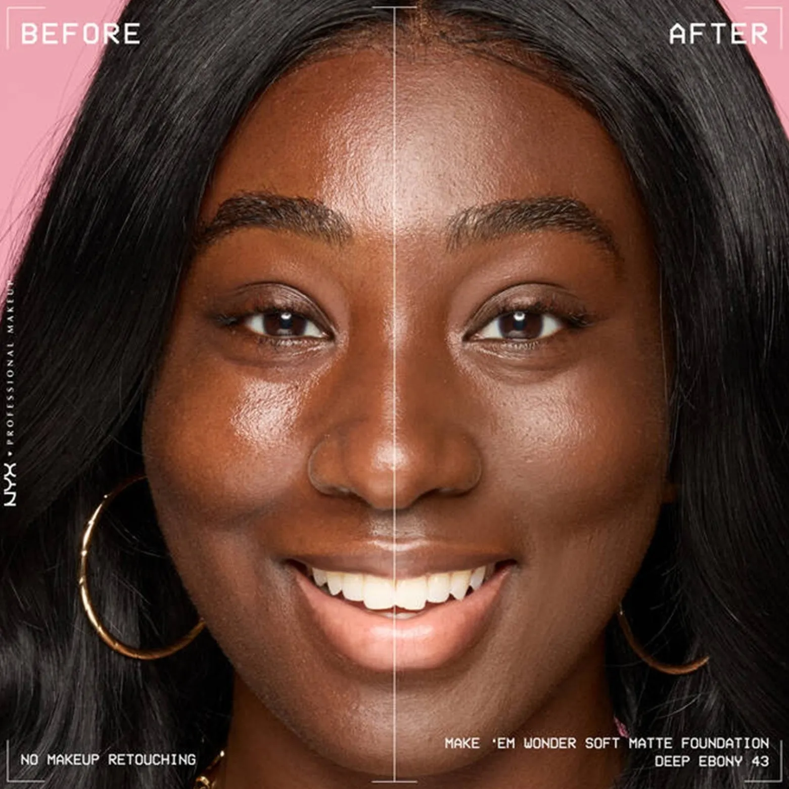 NYX Pro Makeup Make'em Wonder Soft Matte Buildable Foundation 43 Deep Ebony 30ml (1.01floz)