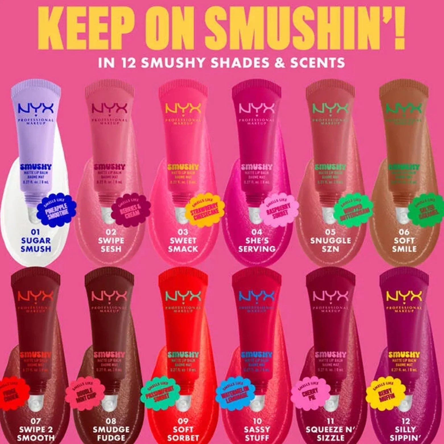 NYX Pro Makeup Smushy Matte Lip Balm Swipe Sesh 8ml (0.27floz)