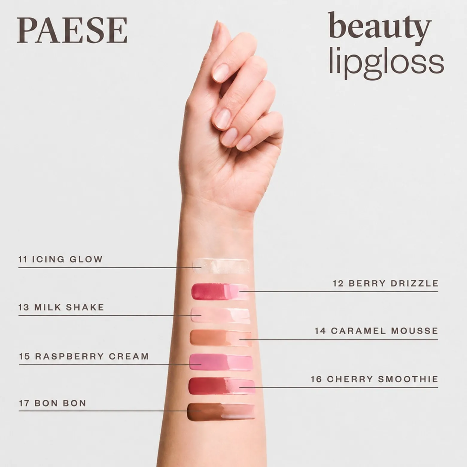 Paese Beauty Lip Gloss 15 Raspberry Cream 4.5ml (0.15floz)