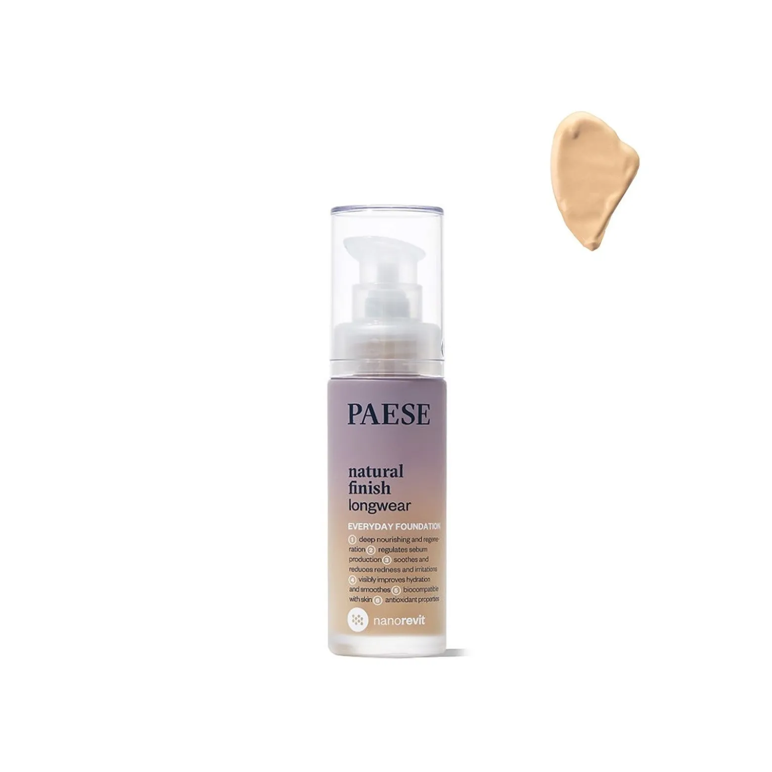 Paese Nanorevit Natural Finish Longwear Foundation 2.5 Sand Beige 30ml (1floz)