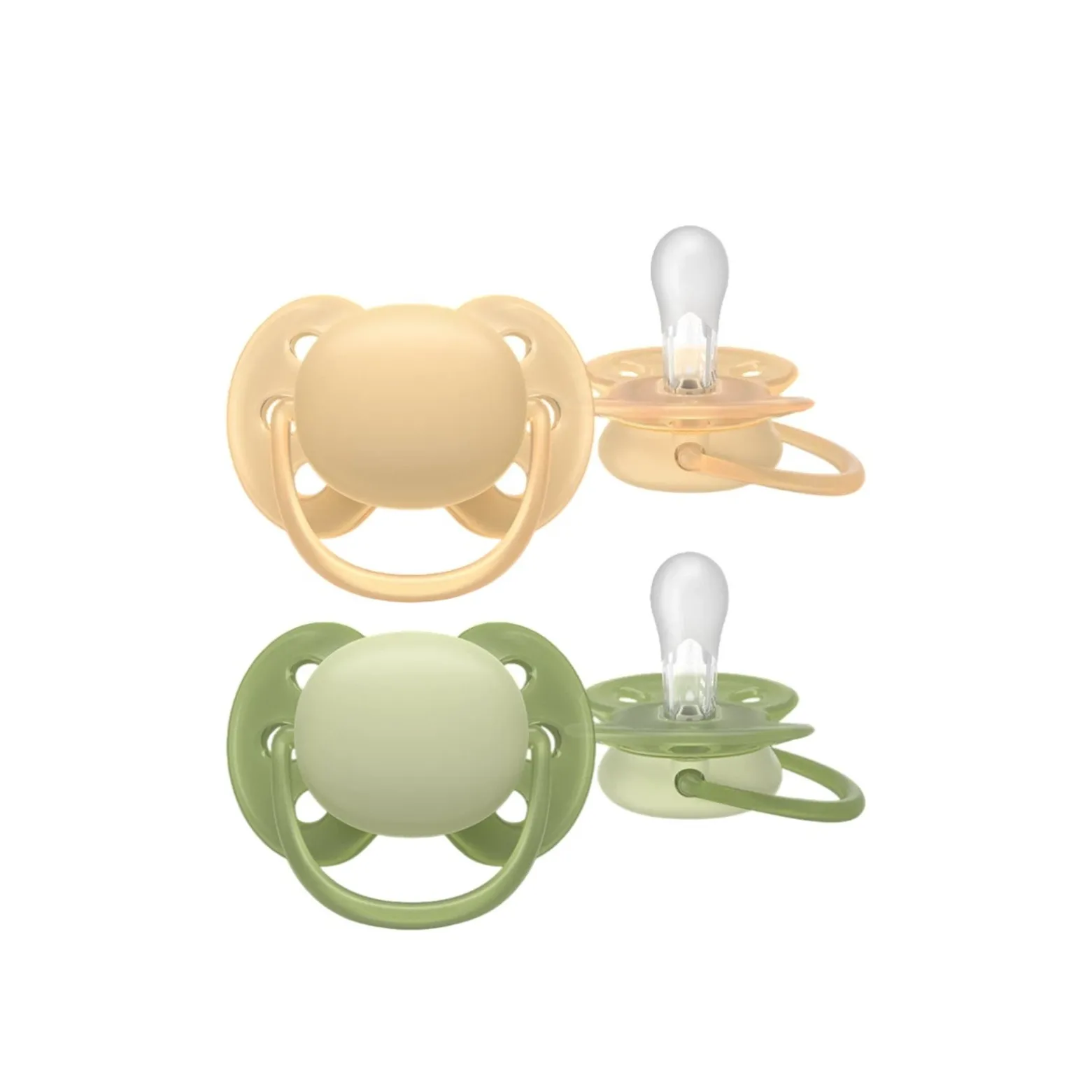 Philips Avent Ultra Soft Pacifier 6-18m Beige/Green x2
