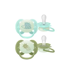 Philips Avent Ultra Soft Nighttime Pacifier 0-6m Boy x2