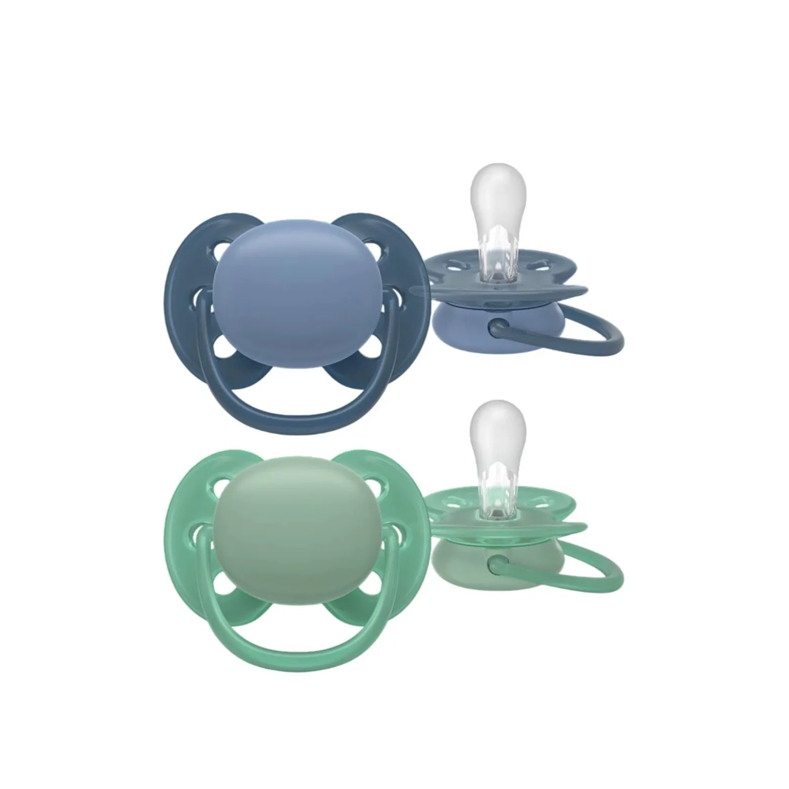Philips Avent Ultra Soft Pacifier 6-18m Blue/Green x2