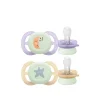 Philips Avent Ultra Start Night-time Pacifier 0-2m Purple/Yellow x2