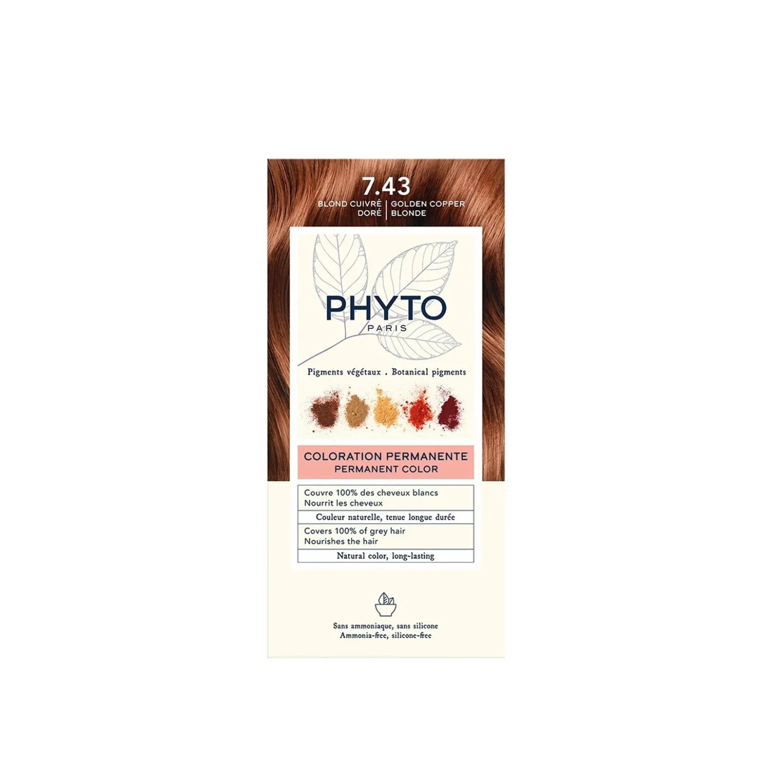 Phytocolor Permanent Color Shade 7.43 Copper Golden Blonde