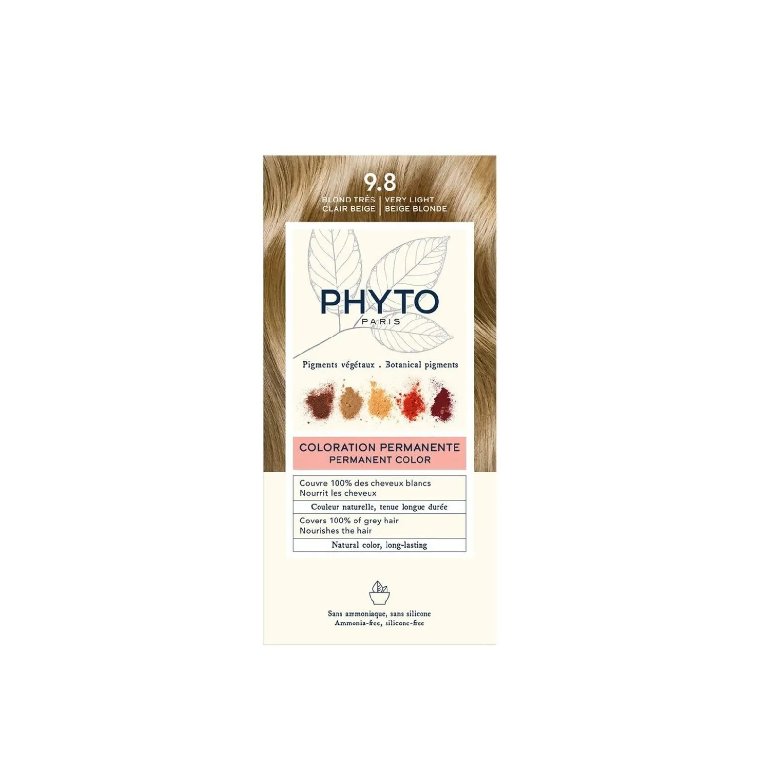 Phytocolor Permanent Color Shade 9.8 Very Light Beige Blonde