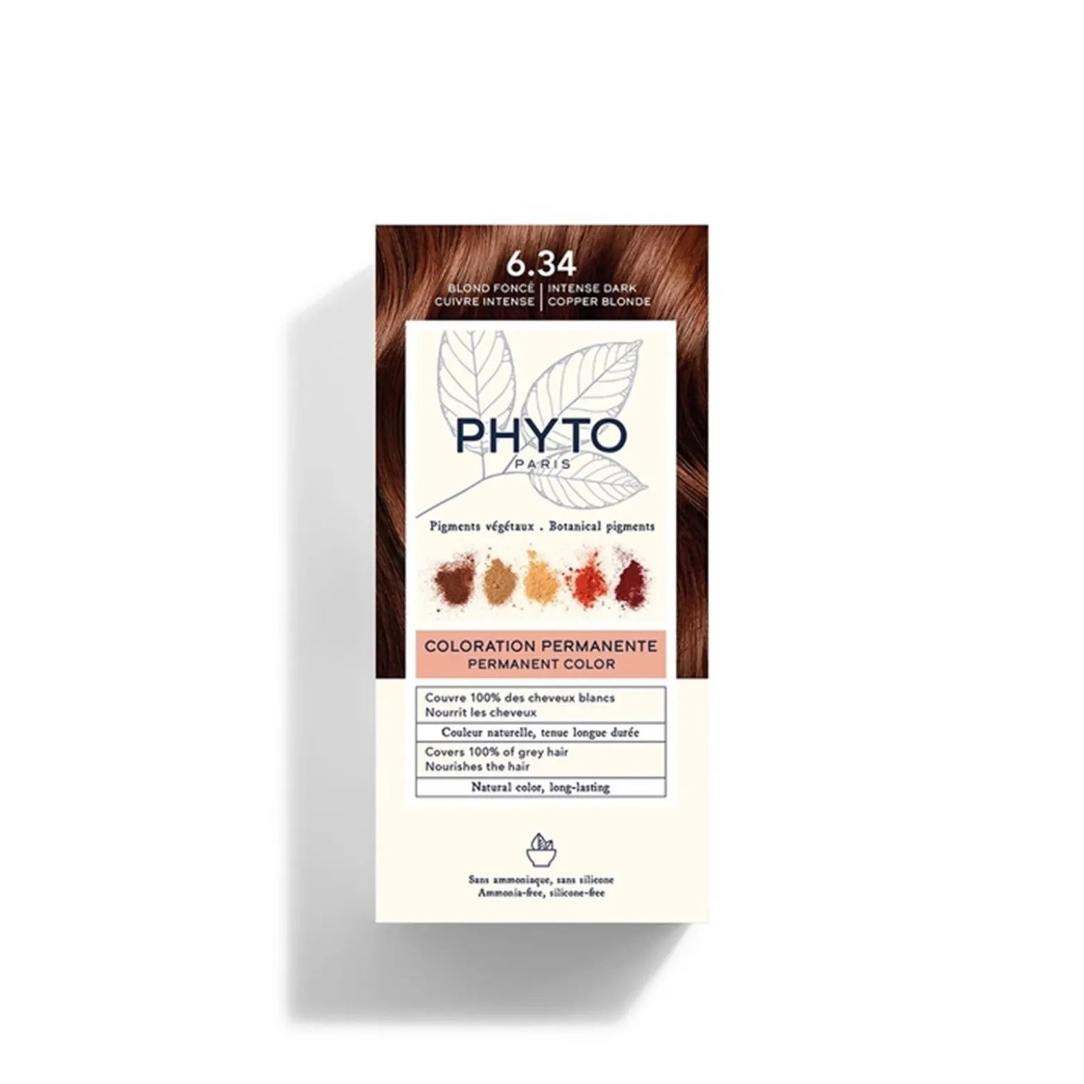 Phytocolor Permanent Color Shade 6.34 Intense Dark Copper Blonde