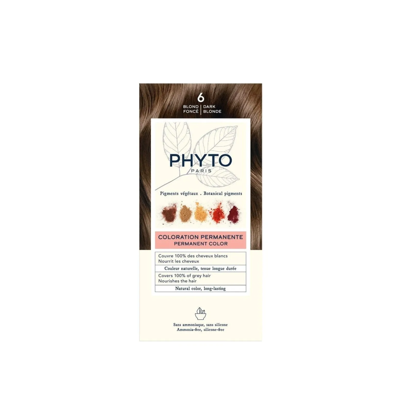 Phytocolor Permanent Color Hair Dye Shade 6 Dark Blonde