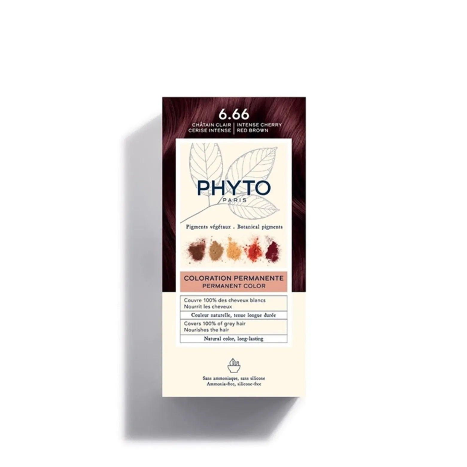 Phytocolor Permanent Color Shade 6.66 Intense Cherry Red Brown