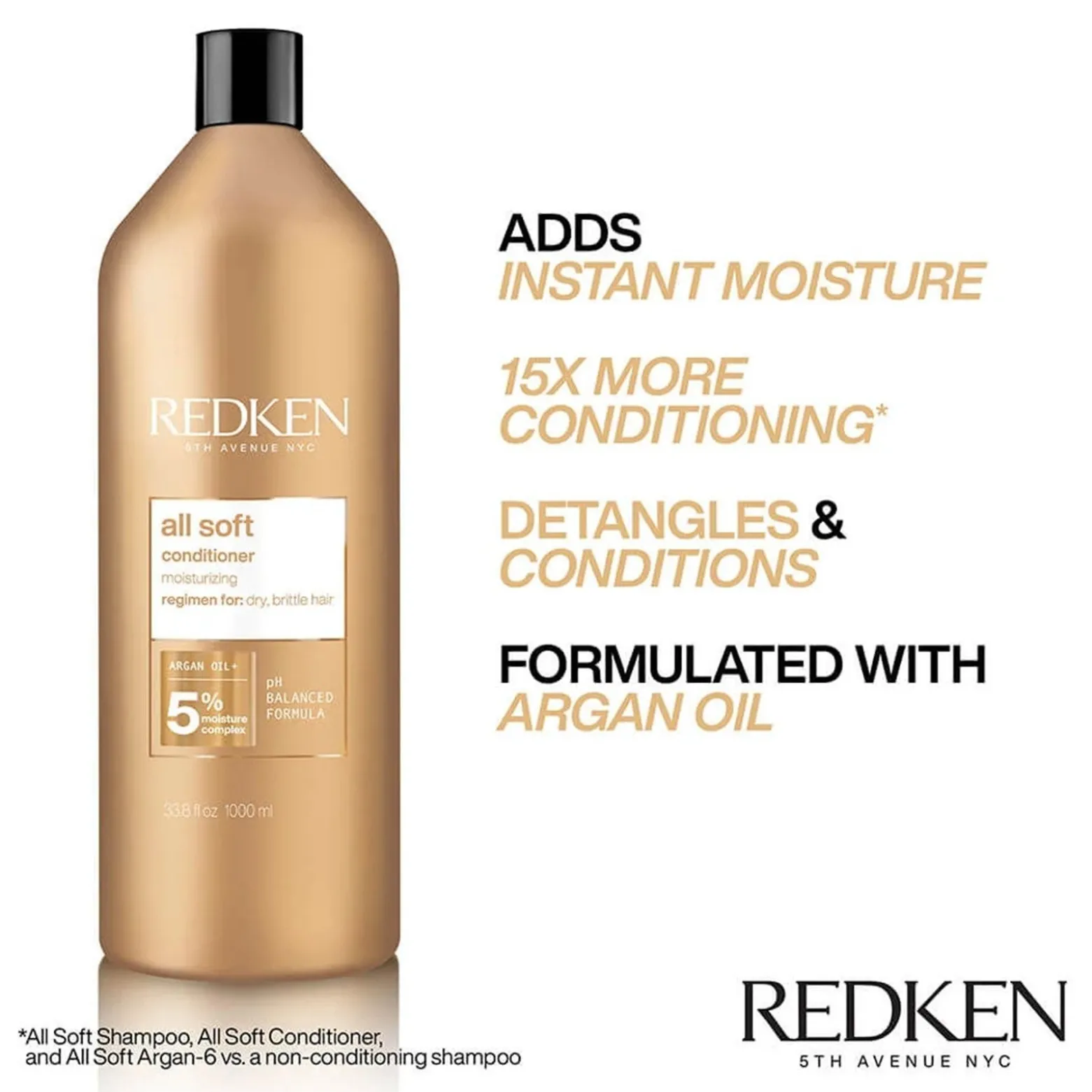Redken All Soft Conditioner 1L (33.81fl oz)