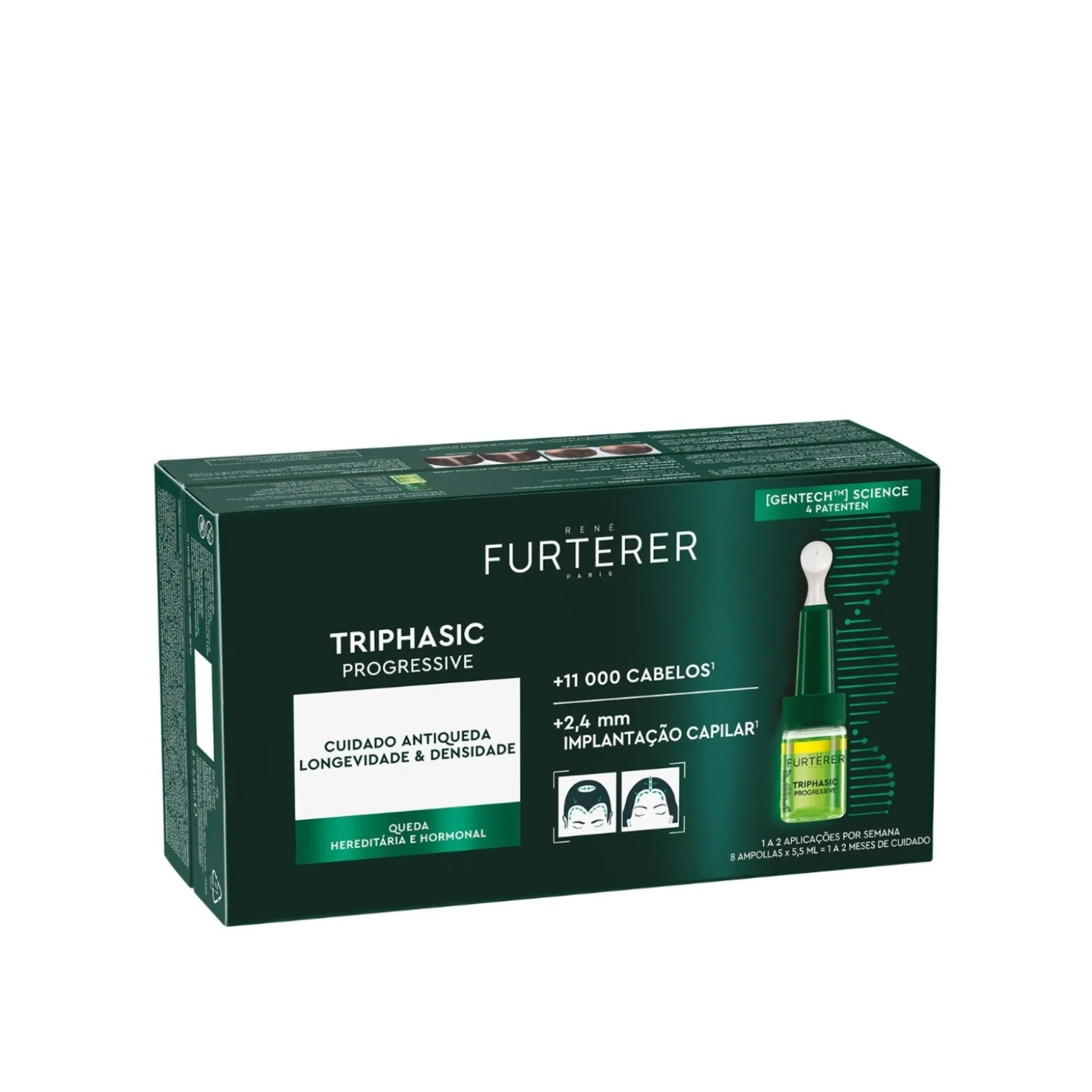 René Furterer Triphasic Progressive Longevity & Density Anti-Hair Loss Treatment 8x5.5ml (8x0.19fl oz)