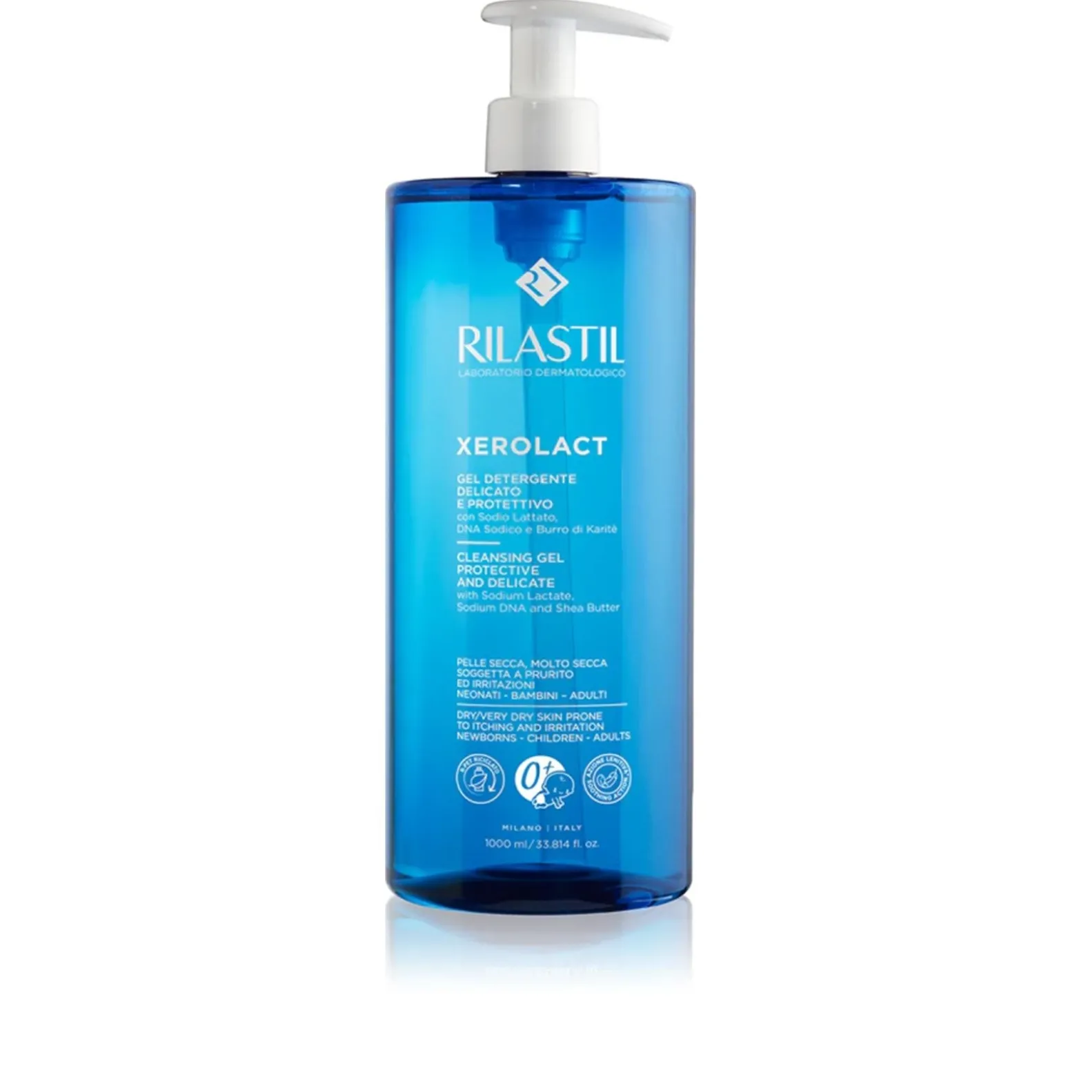 Rilastil Xerolact Protective and Delicate Cleansing Gel 1L (33.814floz)