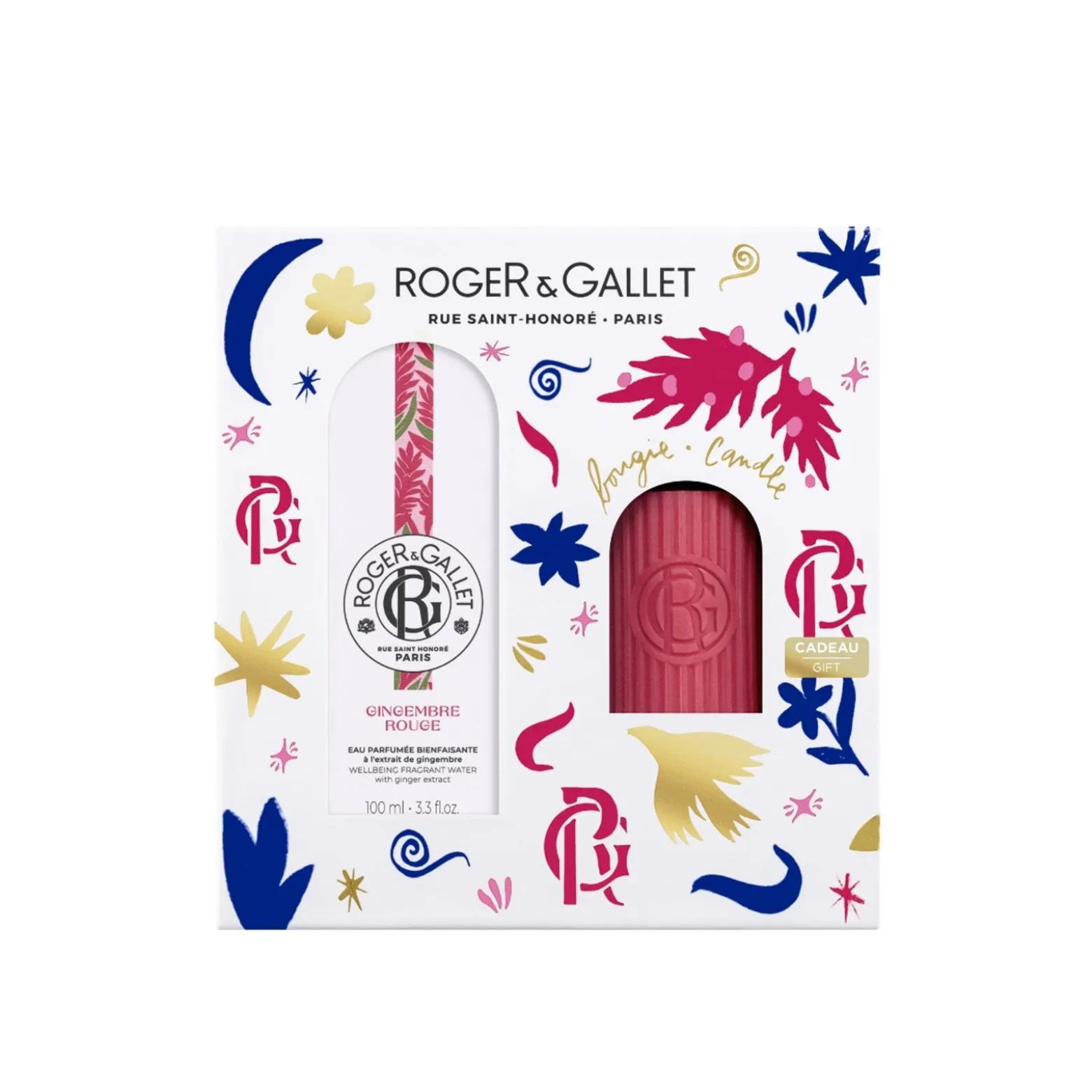 Roger&Gallet Gingembre Rouge Wellbeing Fragrant Water + Scented Candle Set
