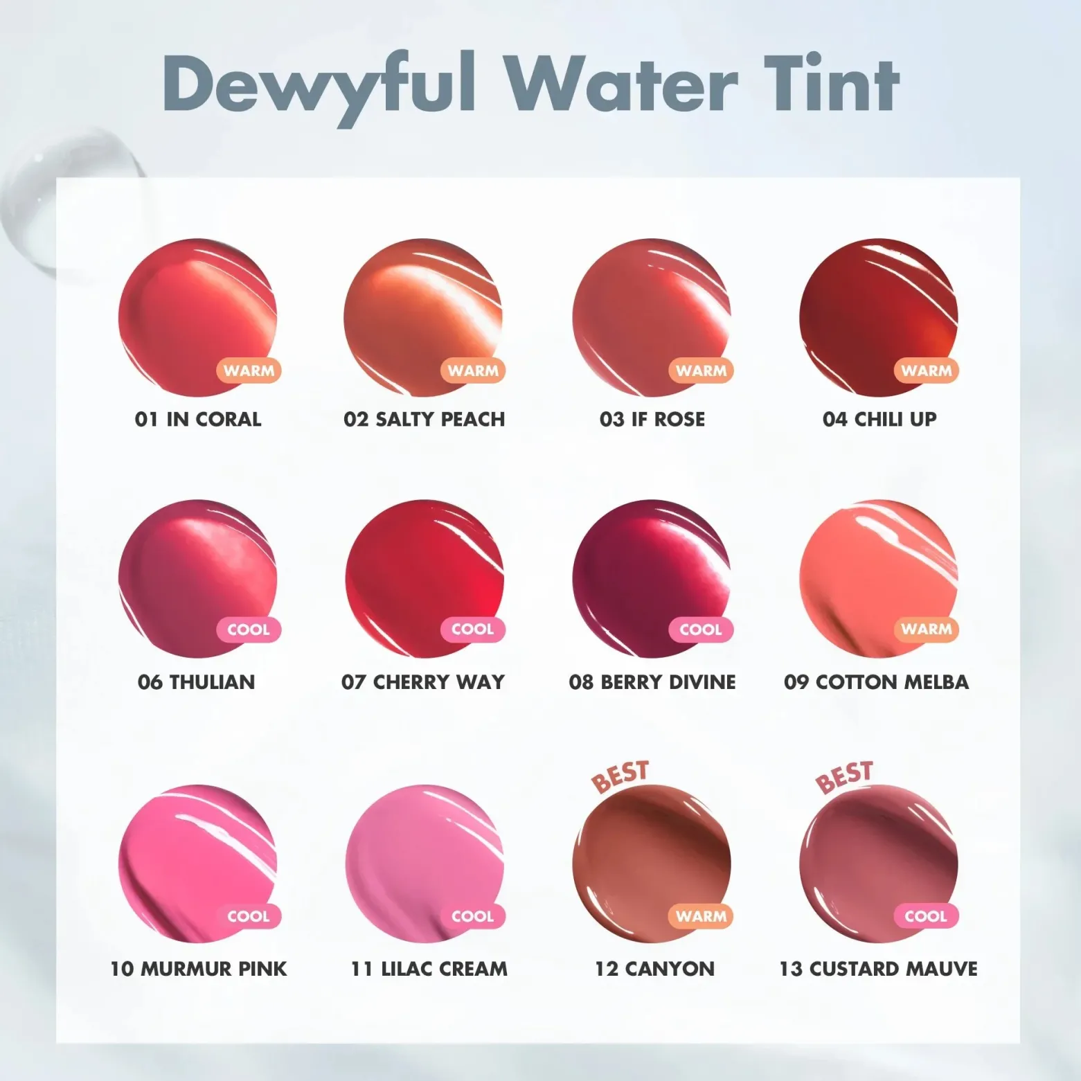 Romand Dewyful Water Tint 01 In Coral 5.0g (0.17oz)