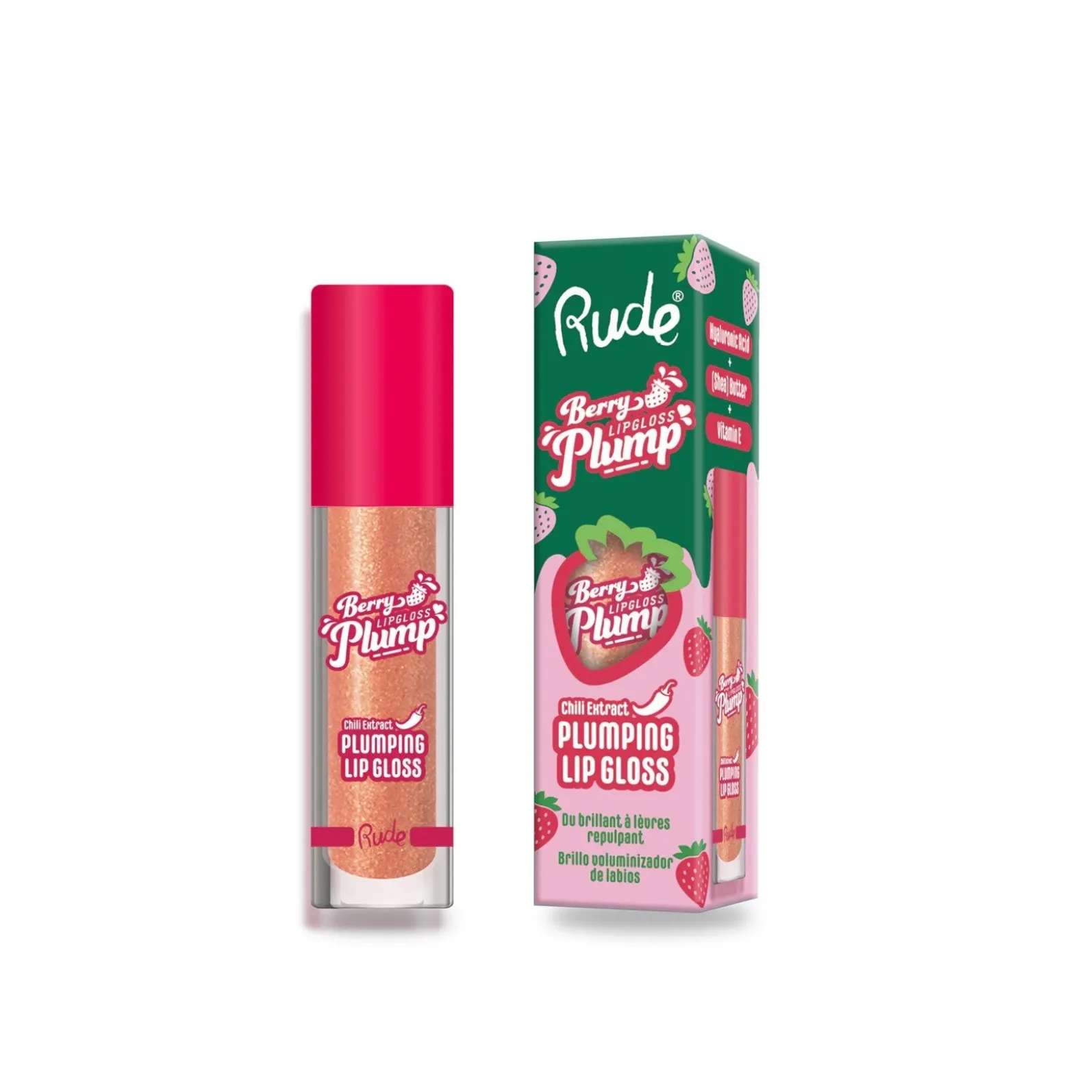Rude Cosmetics Berry Plump Plumping Lip Gloss Fairy 4ml (0.135floz)