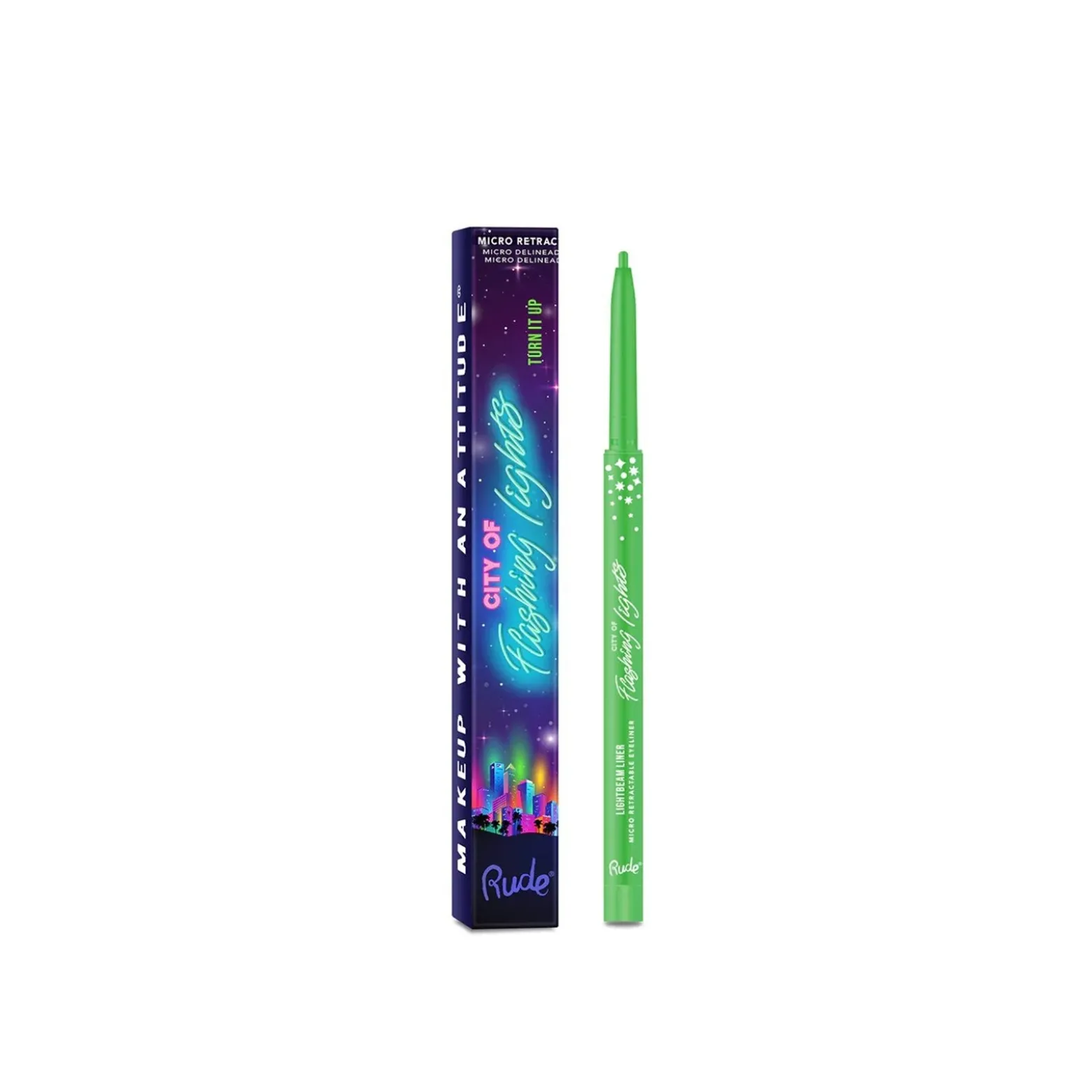 Rude Cosmetics City of Flashing Lights Highly Pigmented Micro Retractable Liner Turn it Up 0.1g (0.0035oz)