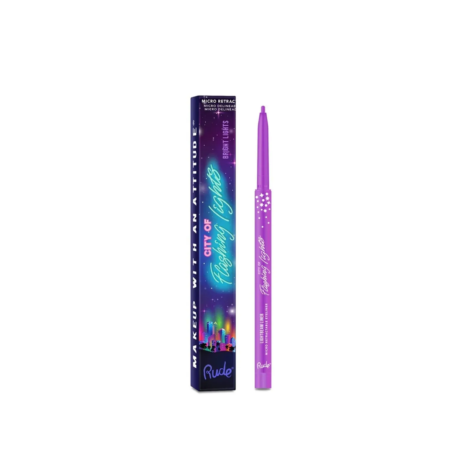 Rude Cosmetics City of Flashing Lights Highly Pigmented Micro Retractable Liner Bright Lights 0.1g (0.0035oz)