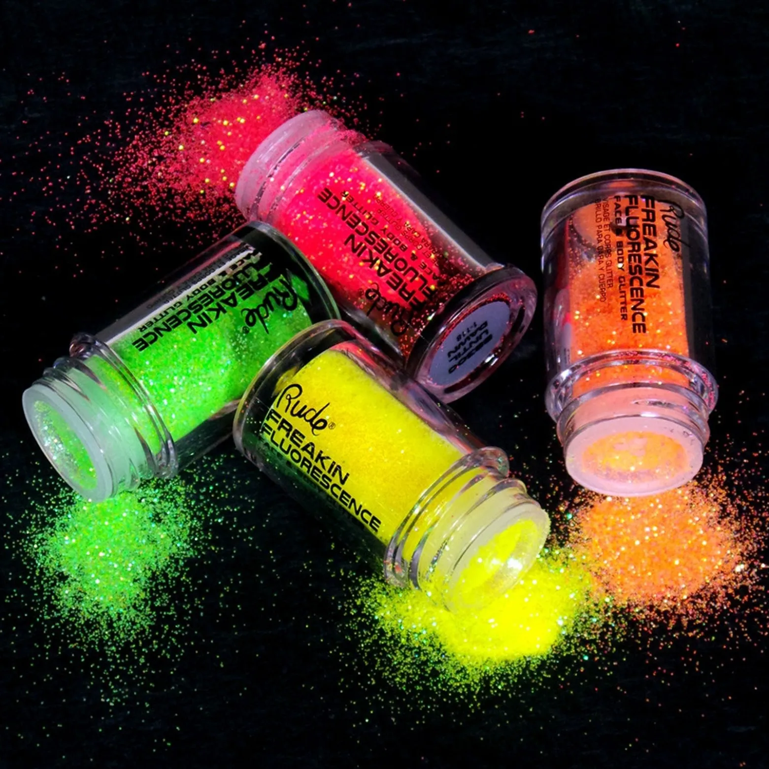 Rude Cosmetics Freakin Fluorescence Face & Body Glitter Until Dawn 2.7g (0.095oz)