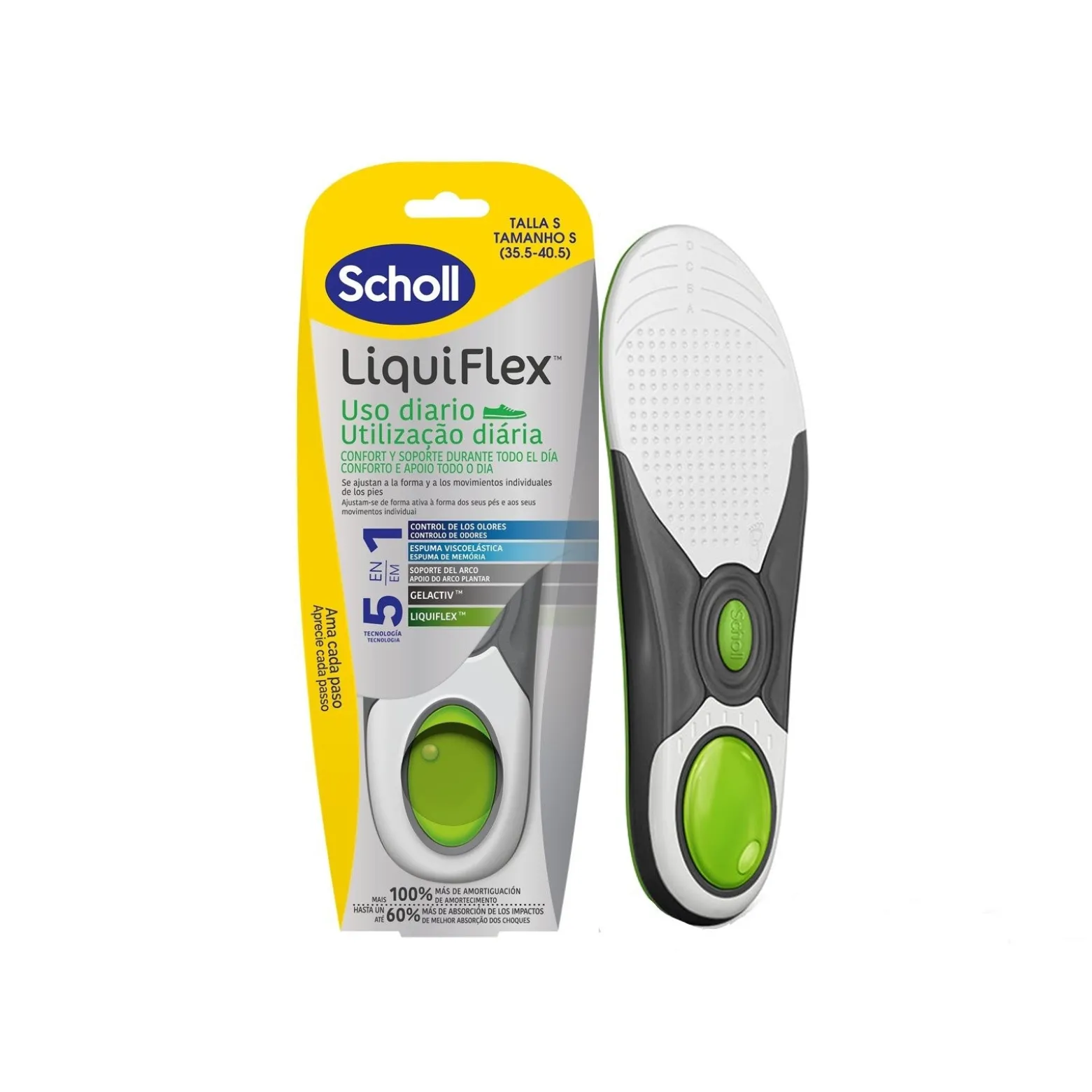 Scholl LiquiFlex 5-In-1 Everyday Insoles S x2