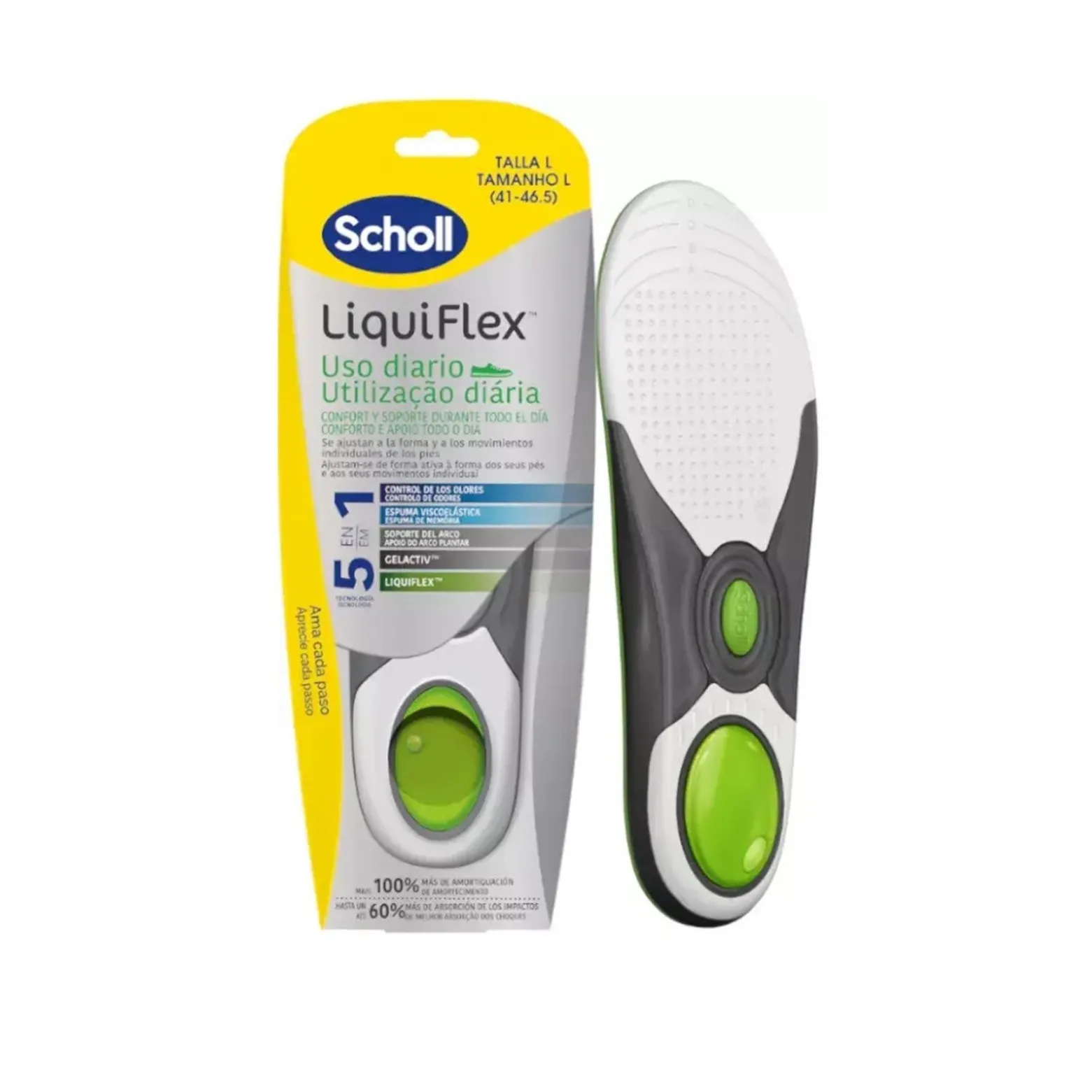 Scholl LiquiFlex 5-In-1 Everyday Insoles L x2