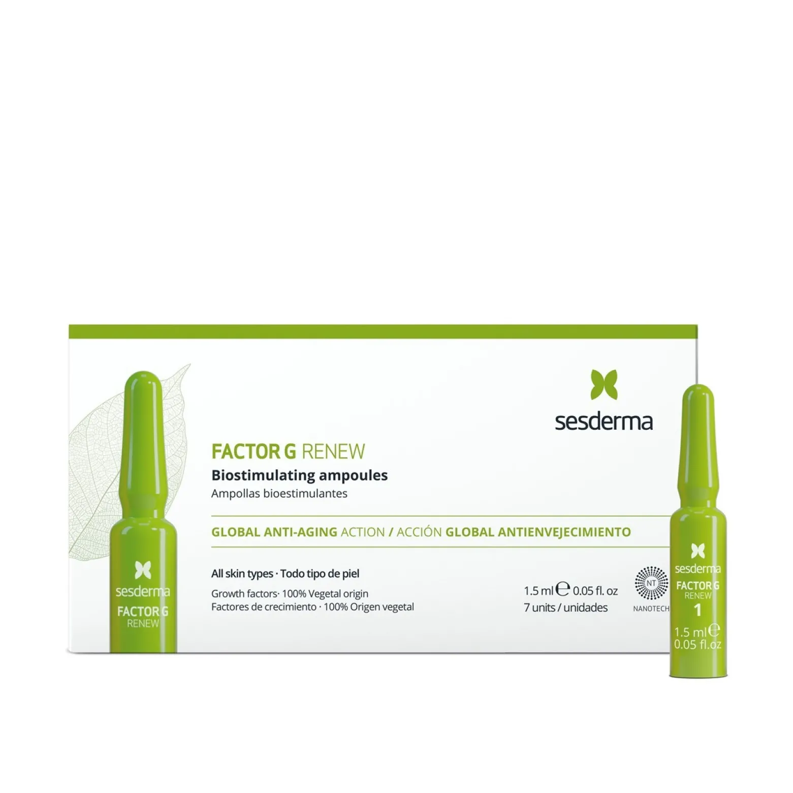 Sesderma Factor G Renew Biostimulating Ampoules 7x1.5ml (7x0.05fl oz)