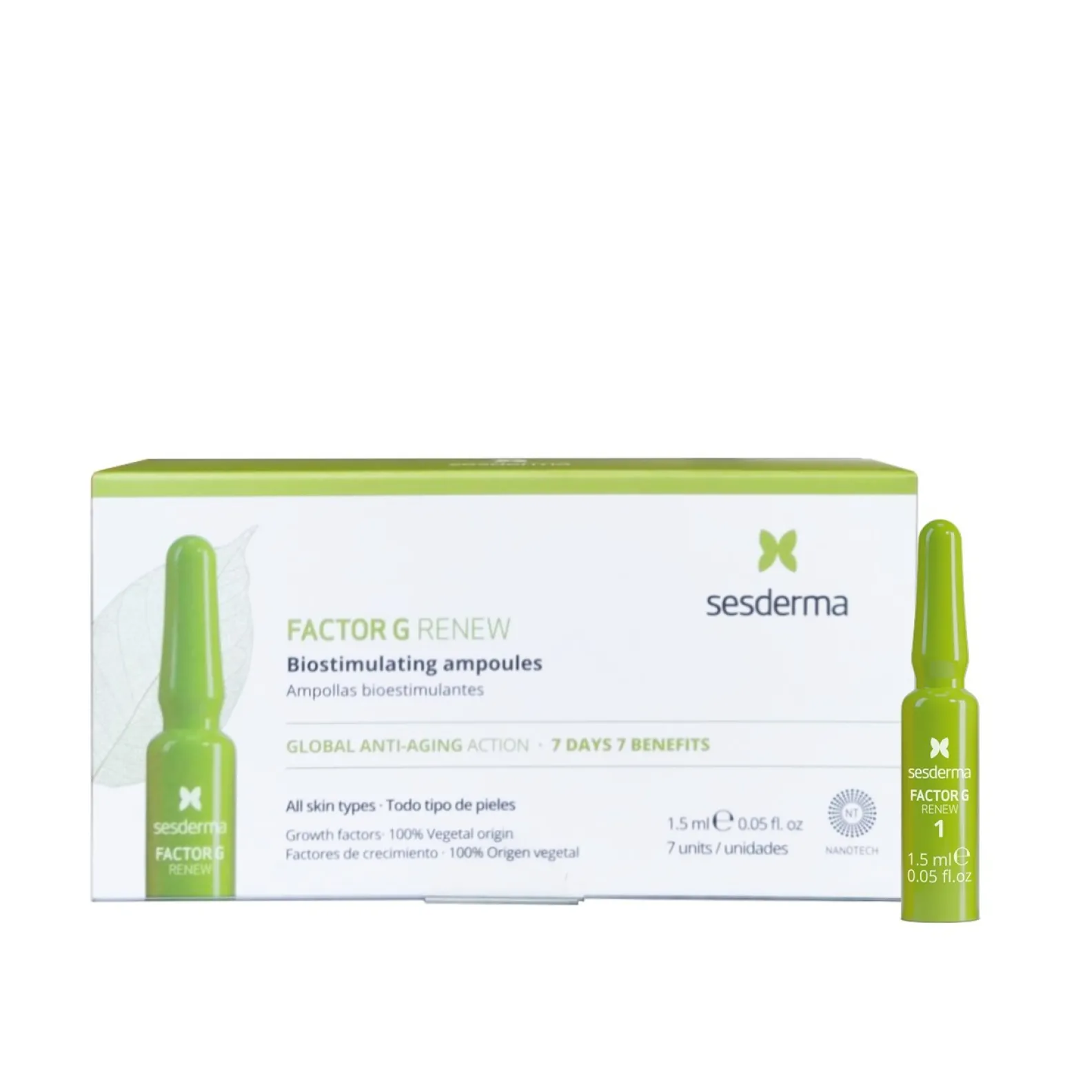 Sesderma Factor G Renew Biostimulating Ampoules 7x1.5ml (7x0.05fl oz)