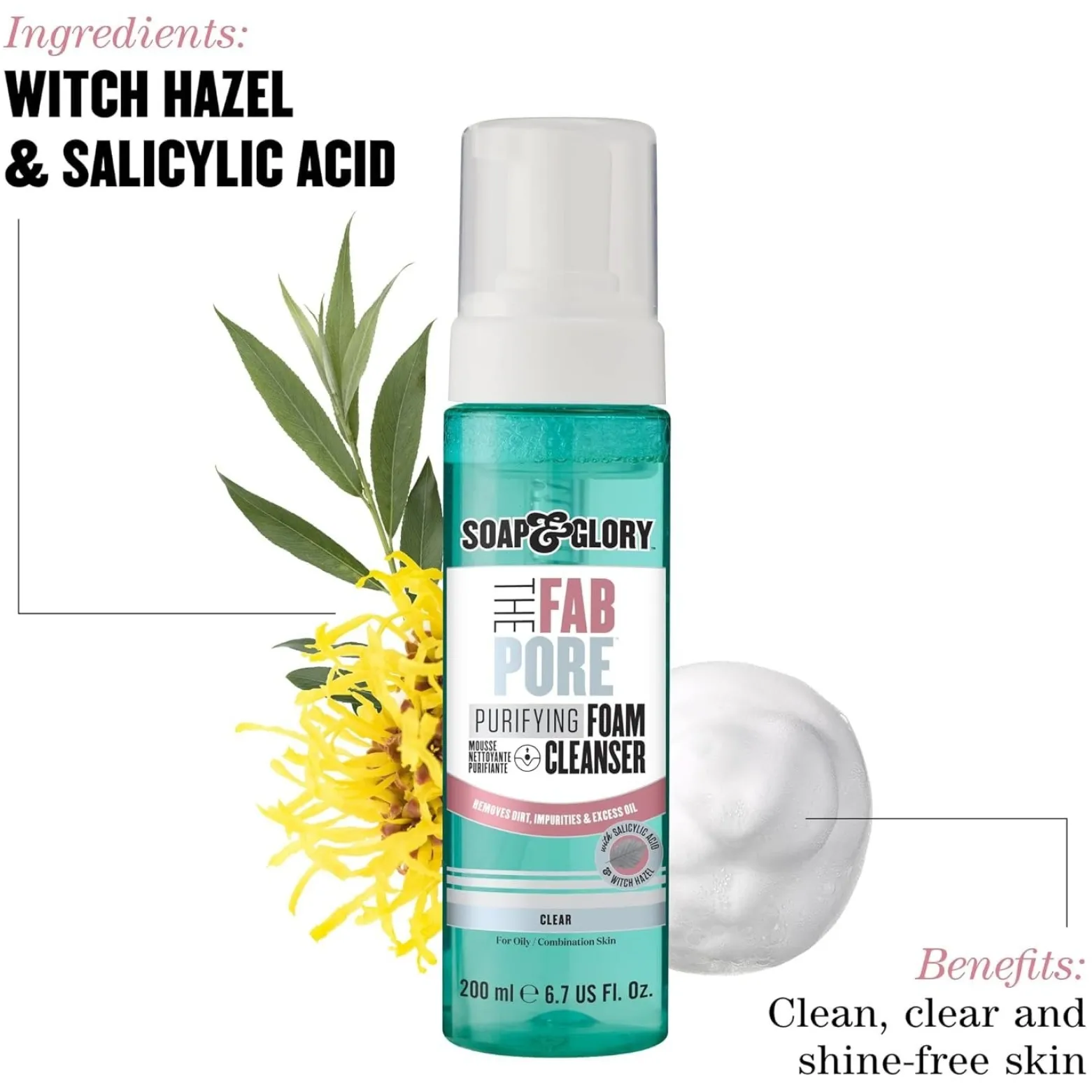 Soap & Glory The Fab Pore Purifying Foam Cleanser 200ml (6.7floz)