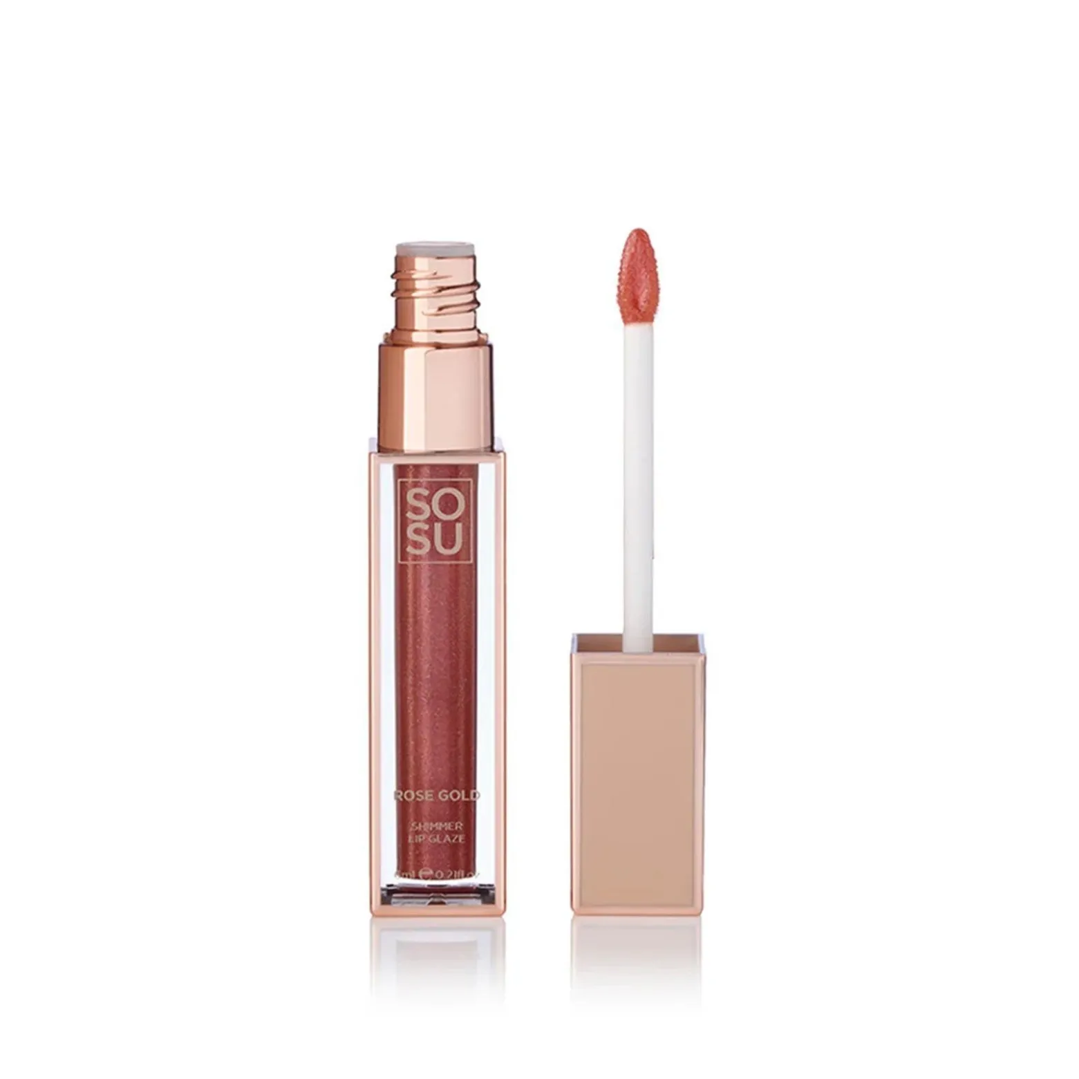 SOSU Cosmetics Shimmer Lip Glaze Rose Gold 6ml (0.20floz)