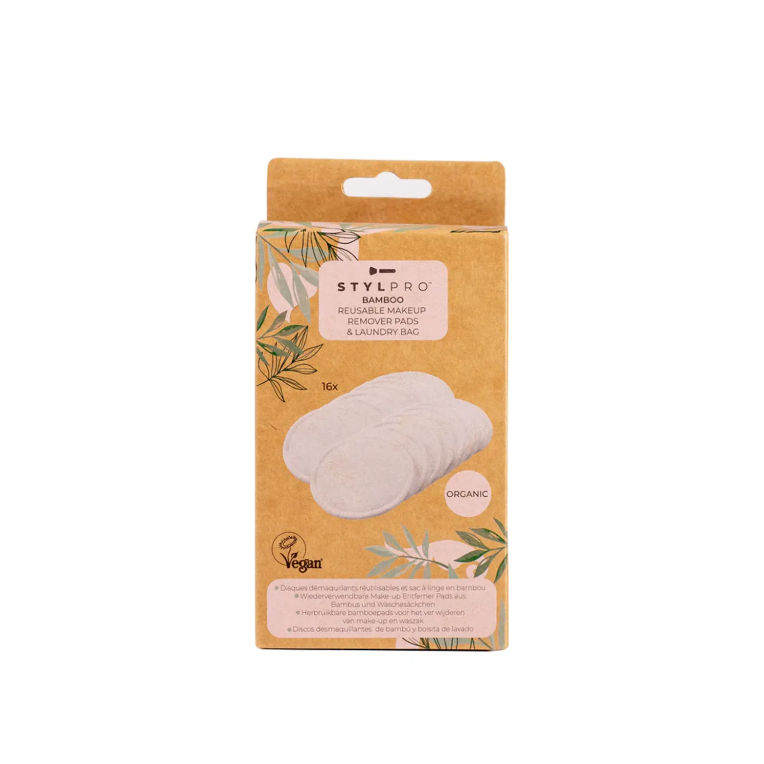 STYLPRO Bamboo Reusable Makeup Remover Pads & Laundry Bag x16