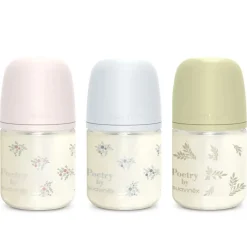 Suavinex Selection Poetry SX Pro Anti-Colic Glass Bottle Slow Flow +0m 120ml x1 (4floz)