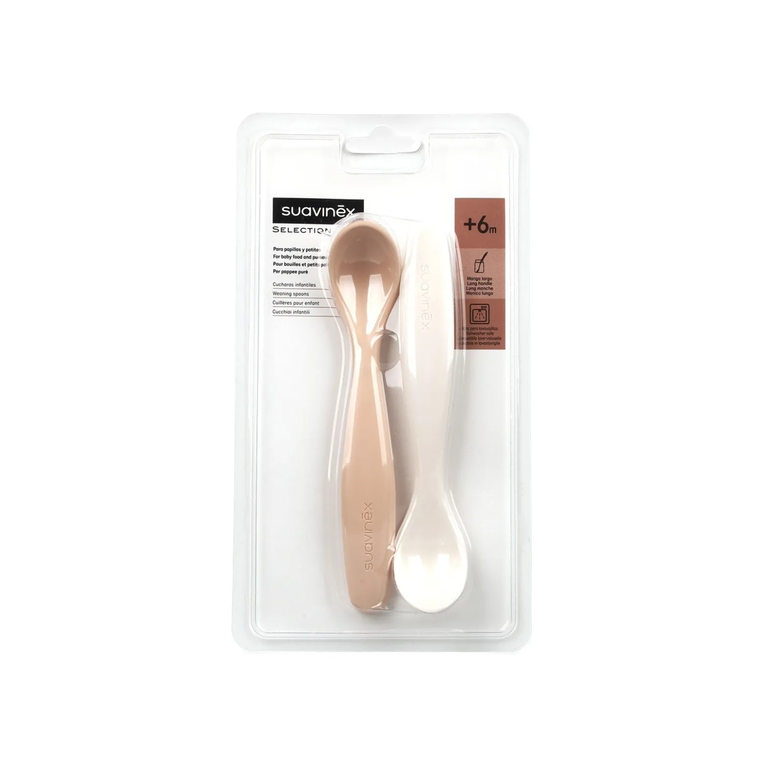 Suavinex Weaning Spoons +6m Pink/White x2