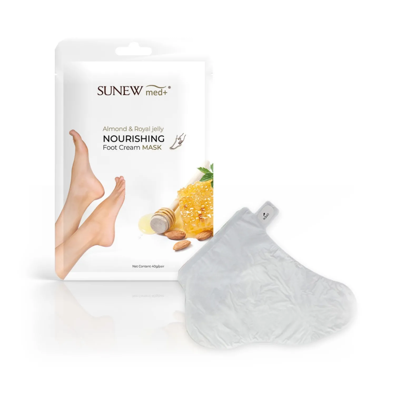 SunewMed+ Nourishing Foot Cream Mask Almond & Royal Jelly x1 Pair