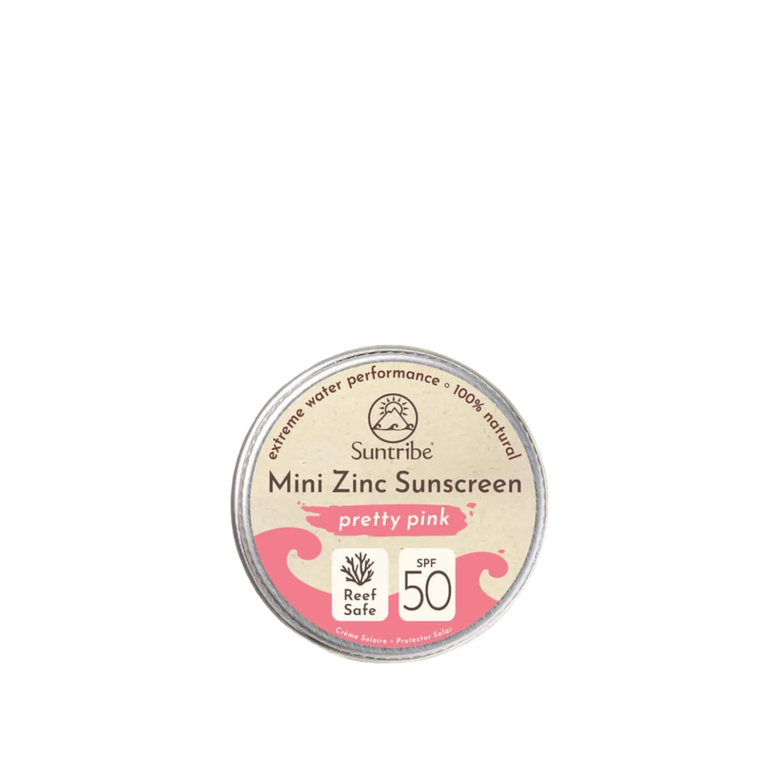 Suntribe Mini Zinc Sunscreen SPF50 Pretty Pink 15g (0.52oz)