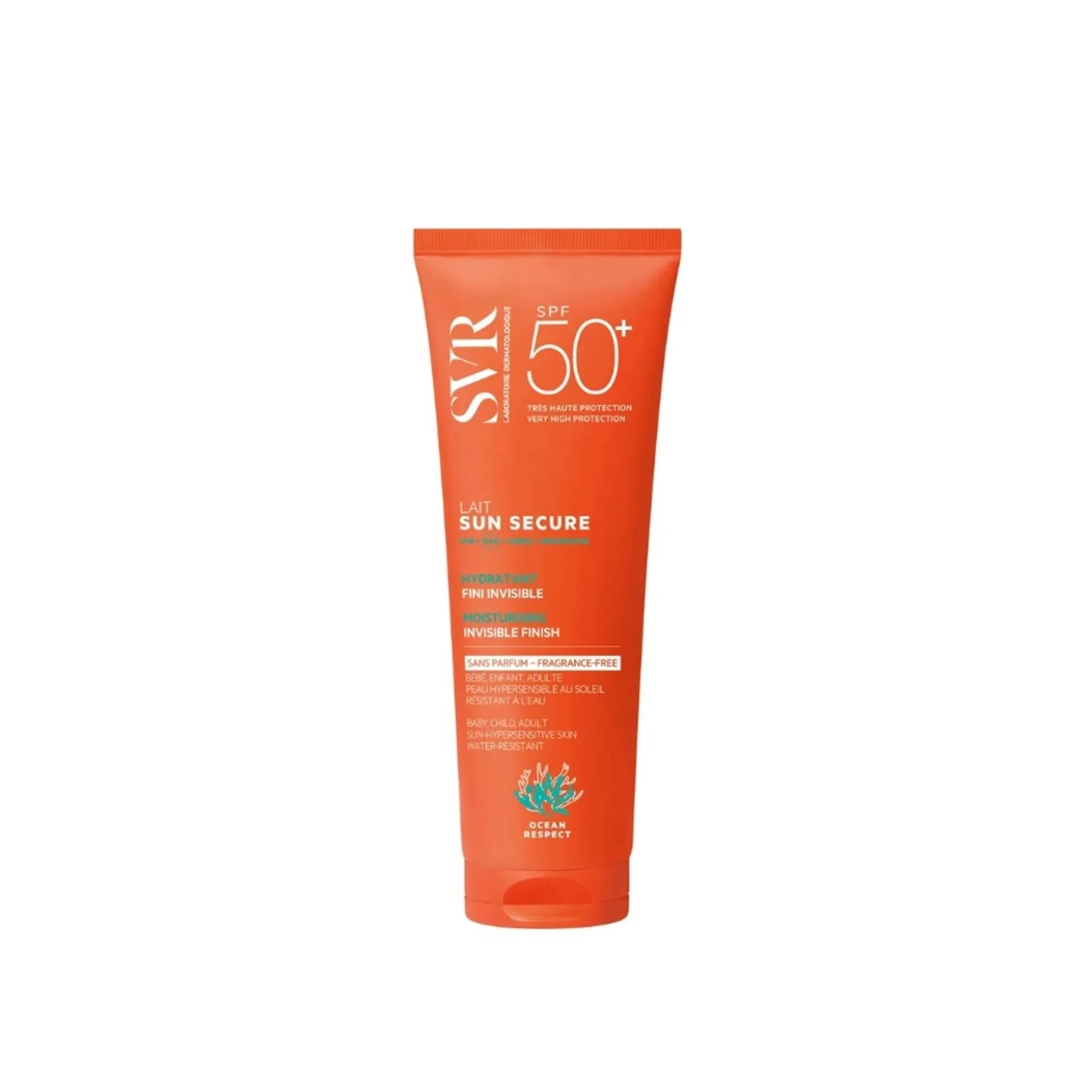 SVR Sun Secure Lait Invisible Finish Moisturizing Milk Fragrance-Free SPF50+ Sunscreen 250ml (8.5floz)