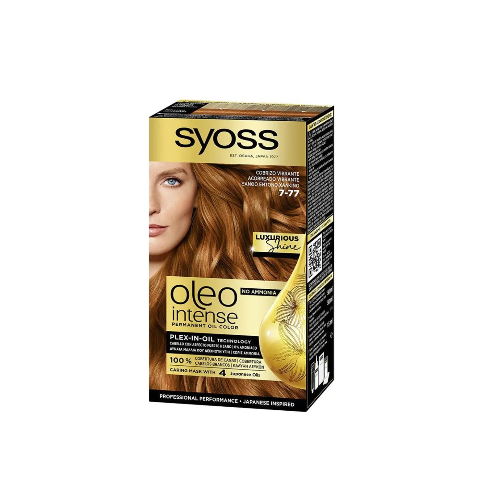 Syoss Oleo Intense Permanent Oil Color Permanent Hair Dye 7-77 Vibrant Copper