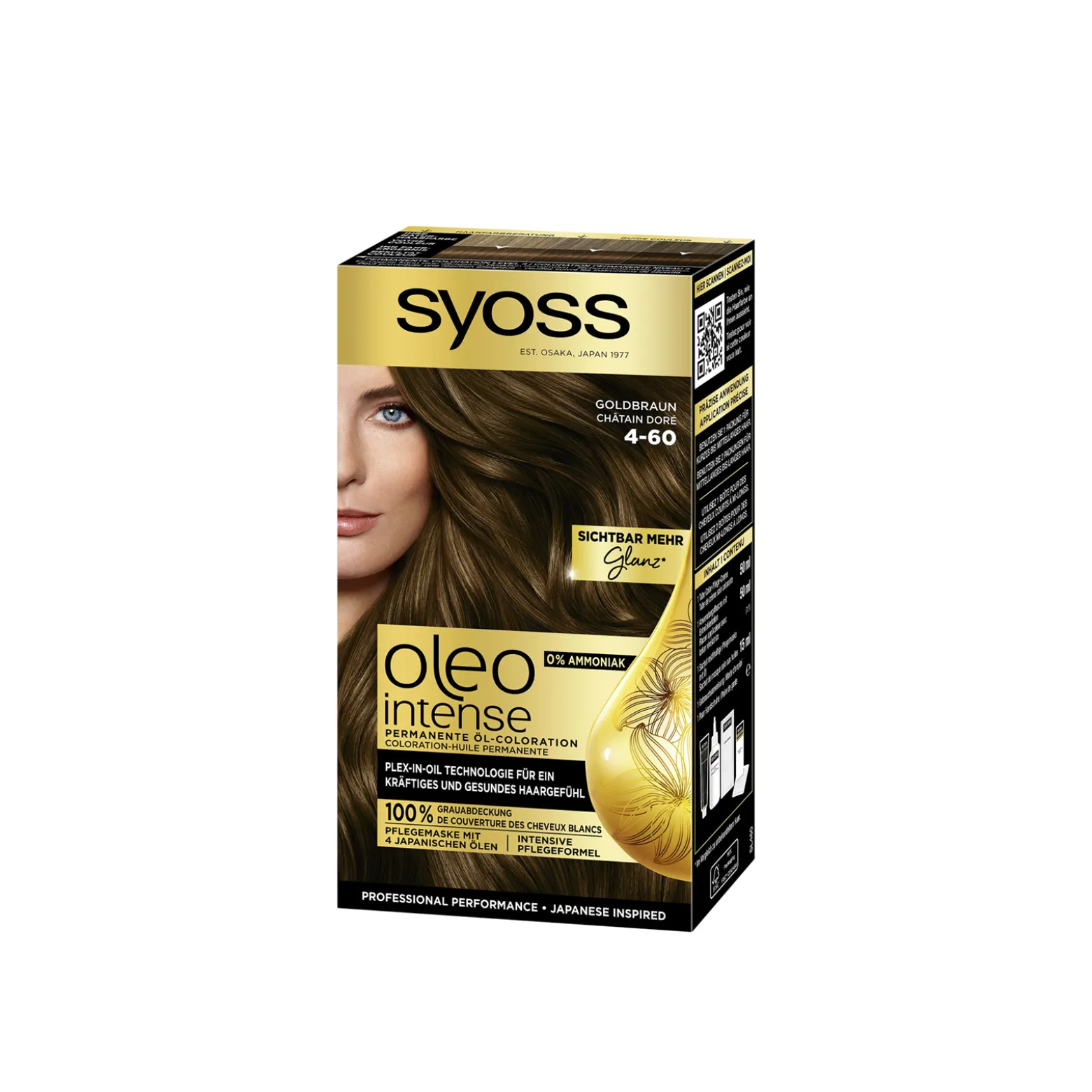 Syoss Oleo Intense Permanent Oil Color Permanent Hair Dye 4-60 Golden Brown