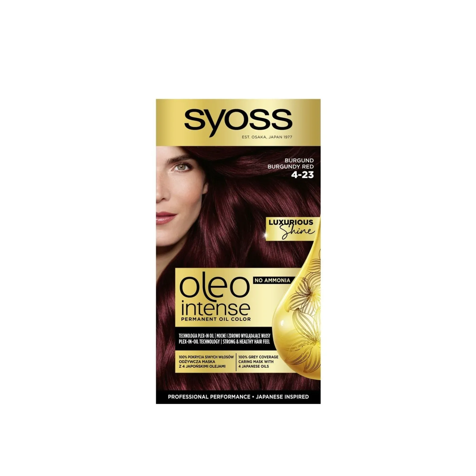 Syoss Oleo Intense Permanent Oil Color Permanent Hair Dye 4-23 Burgundy Red