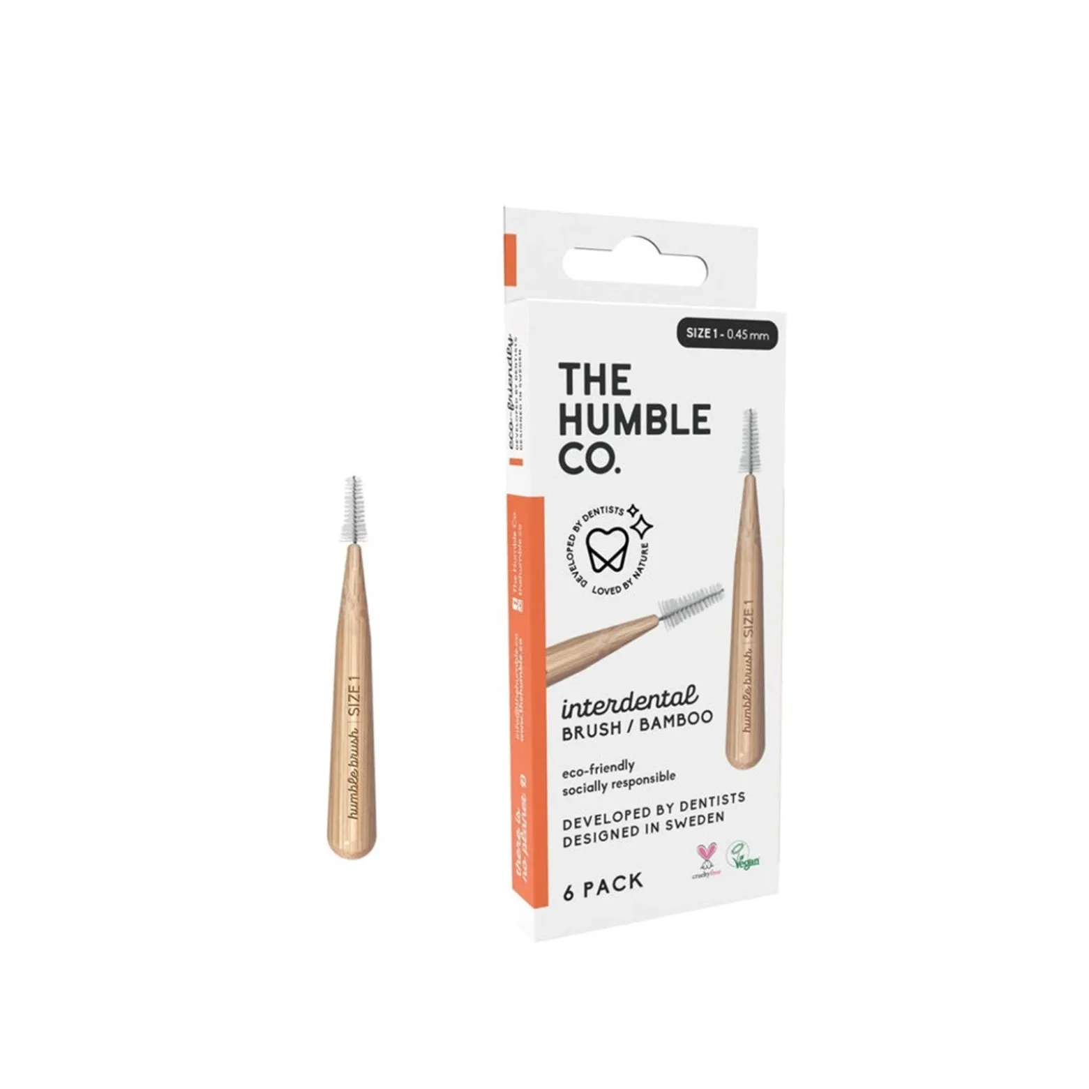 The Humble Co. Interdental Bamboo Brush Size 1 x6