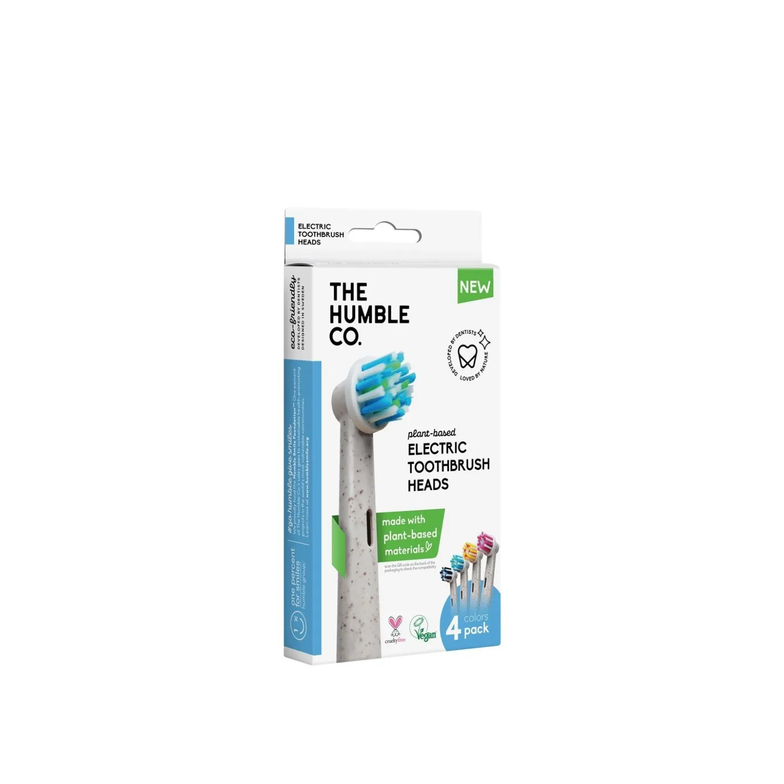 The Humble Co. Plant-Based Electric Toothbrush Heads x4