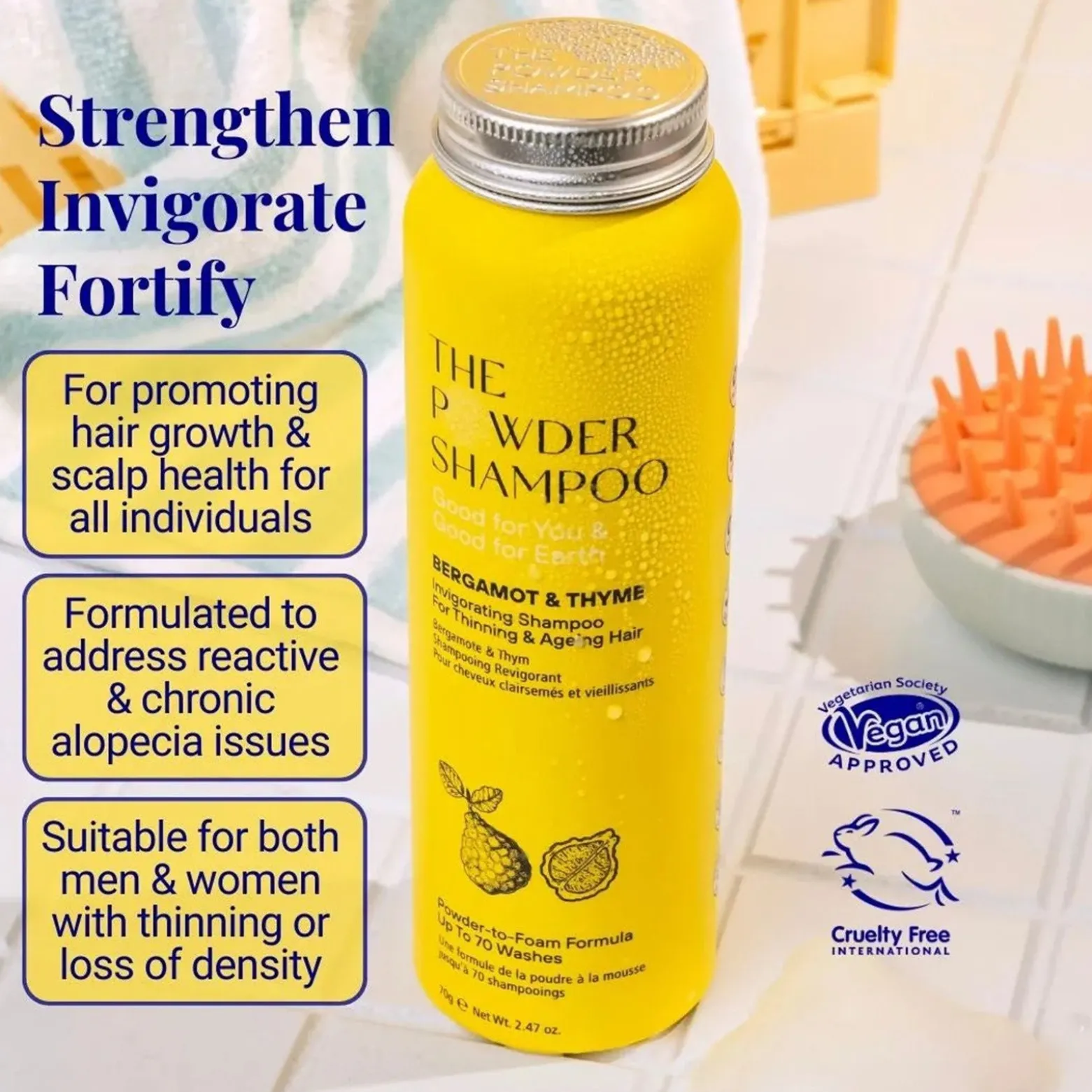 The Powder Shampoo Invigorating Shampoo Bergamot & Thyme 70g (2.47oz)
