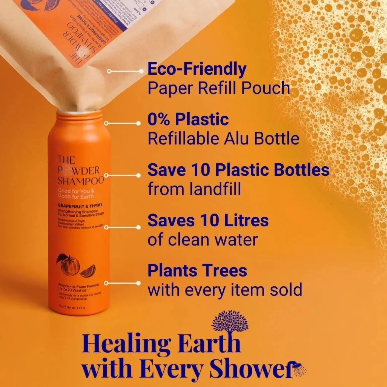 The Powder Shampoo Strengthening Shampoo Grapefruit & Thyme Refill 50g (1.76oz)