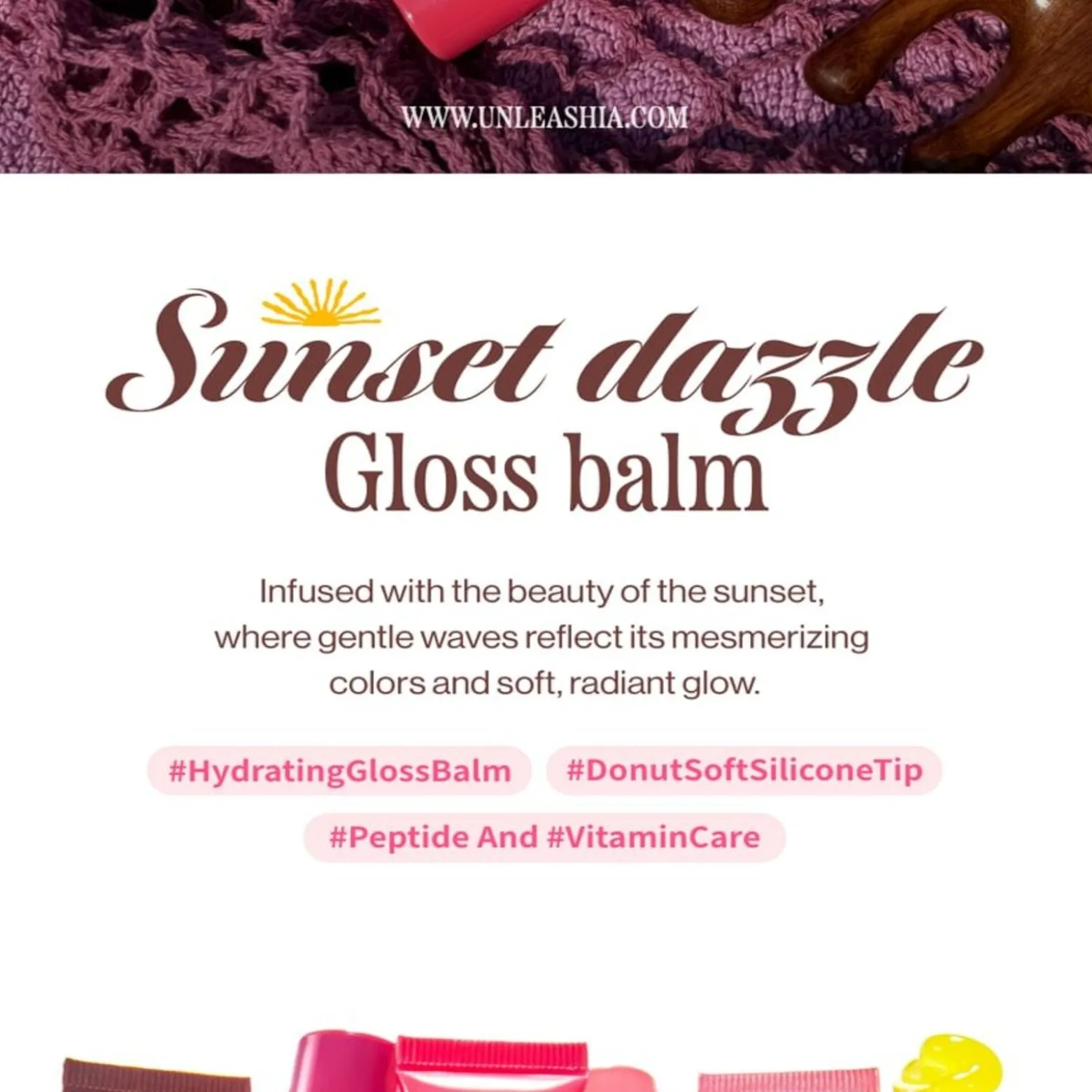 Unleashia Sunset Dazzle Gloss Balm No.4 Bora Bora 10g (0.35oz)