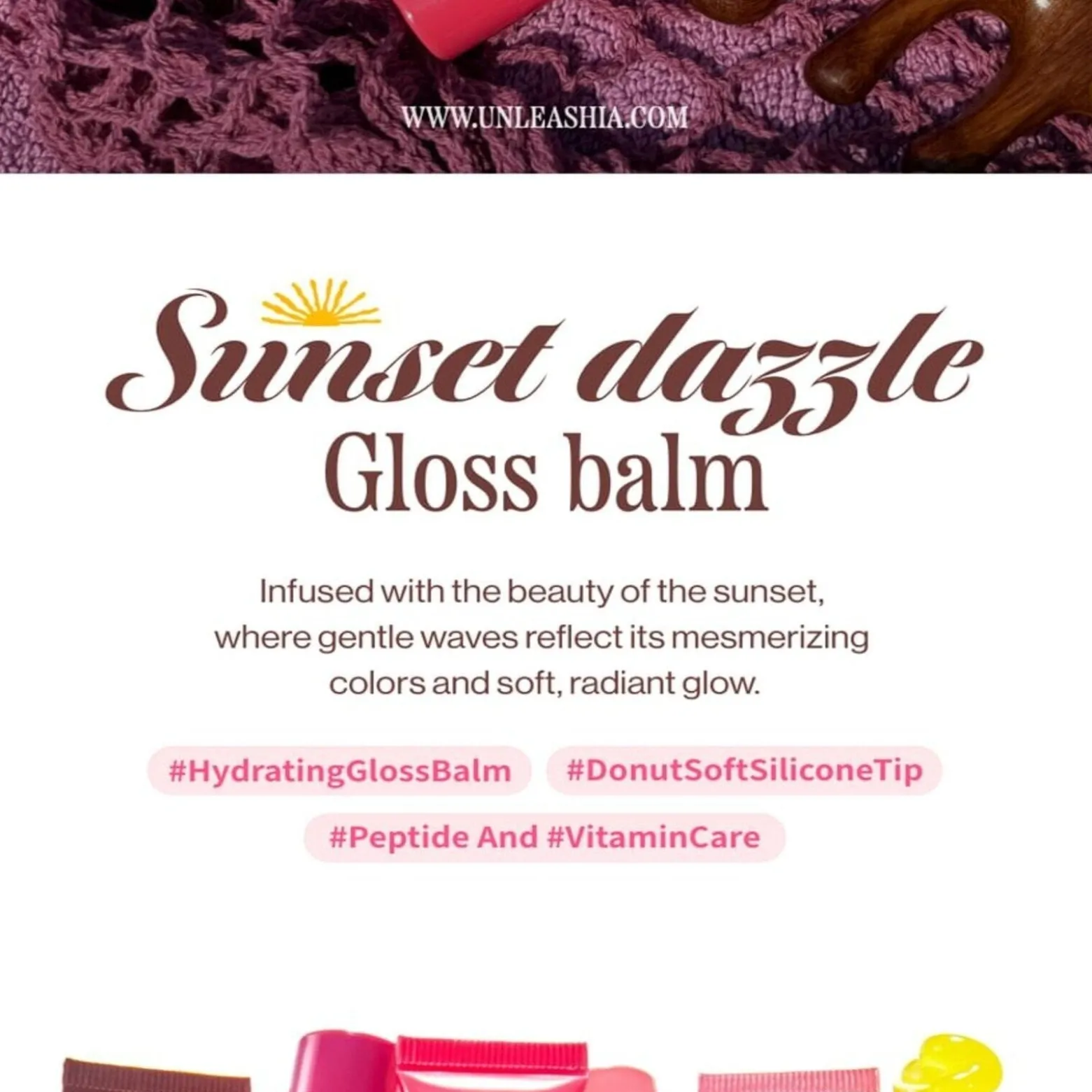 Unleashia Sunset Dazzle Gloss Balm No.3 Ibiza 10g (0.35oz)