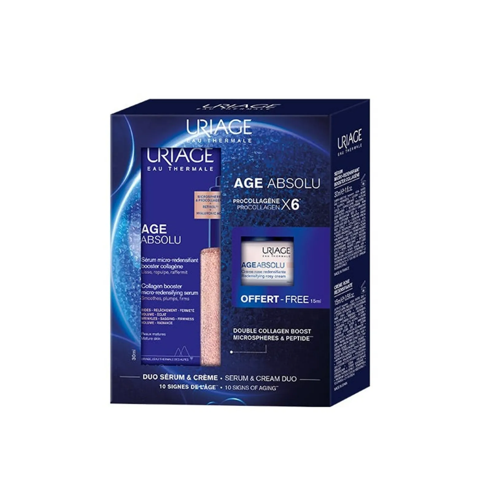Uriage Age Absolu Collagen Booster Micro-Redensifying Serum 30ml + Redensifying Rosy Cream 15ml