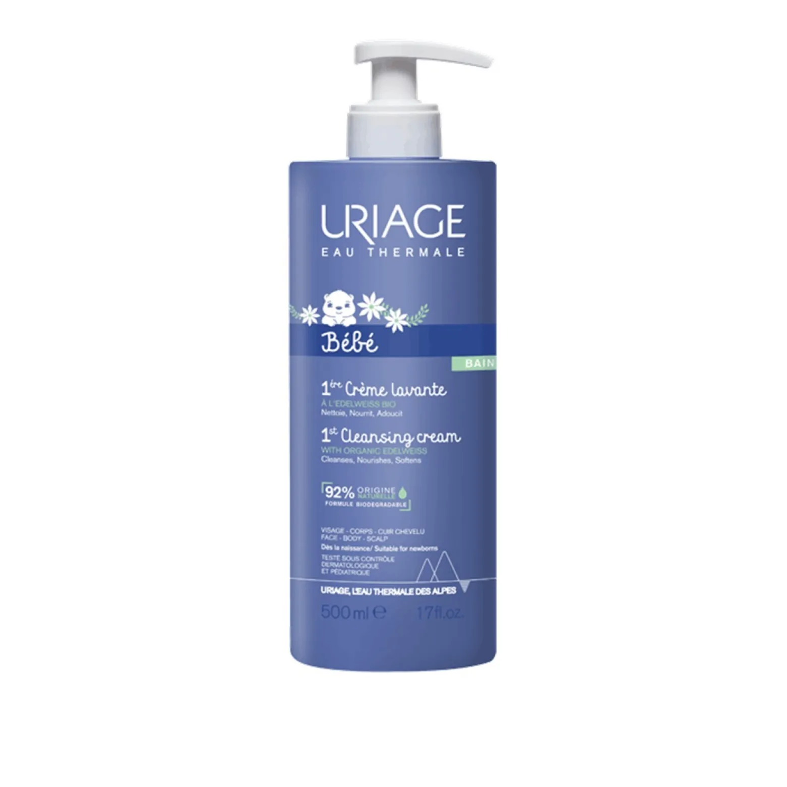 Uriage Baby 1st Cleansing Cream 500ml (16.91fl oz)