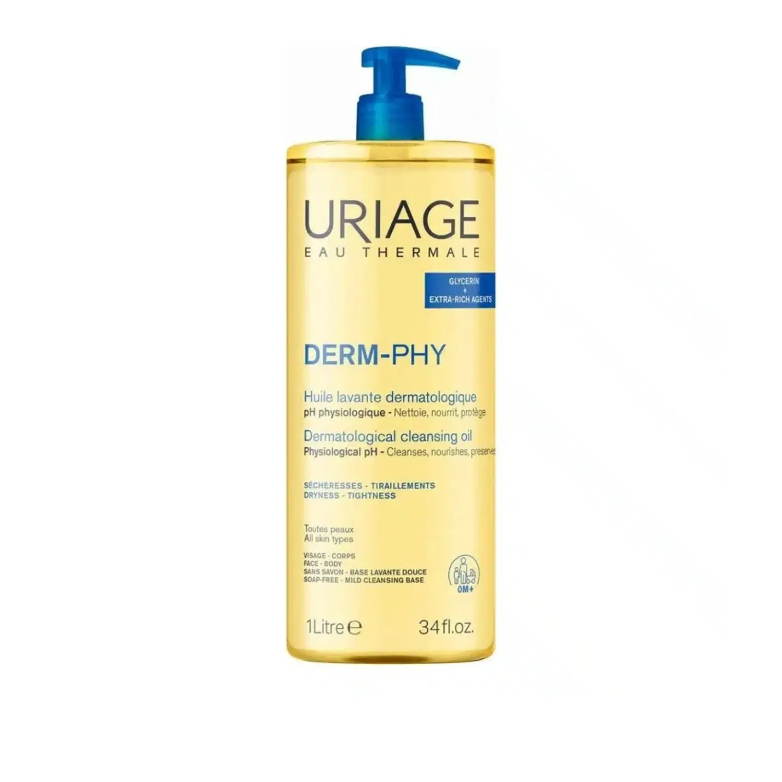 Uriage Derm-Phy Dermatological Cleansing Oil 1L (33.81fl oz)